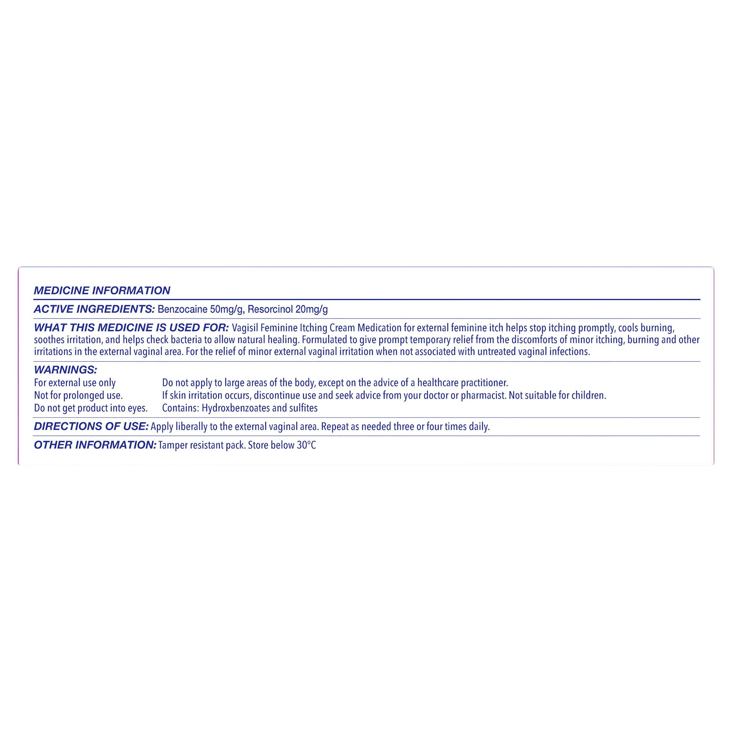 Vagisil Feminine Itching Cream 25g - Image 2