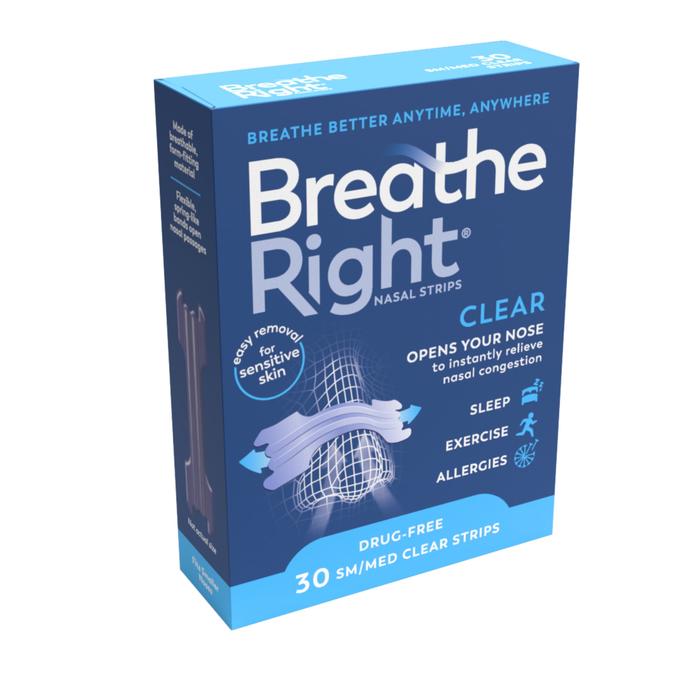 Breathe Right Clear Nasal Strip Regular 30 pack - Image 8