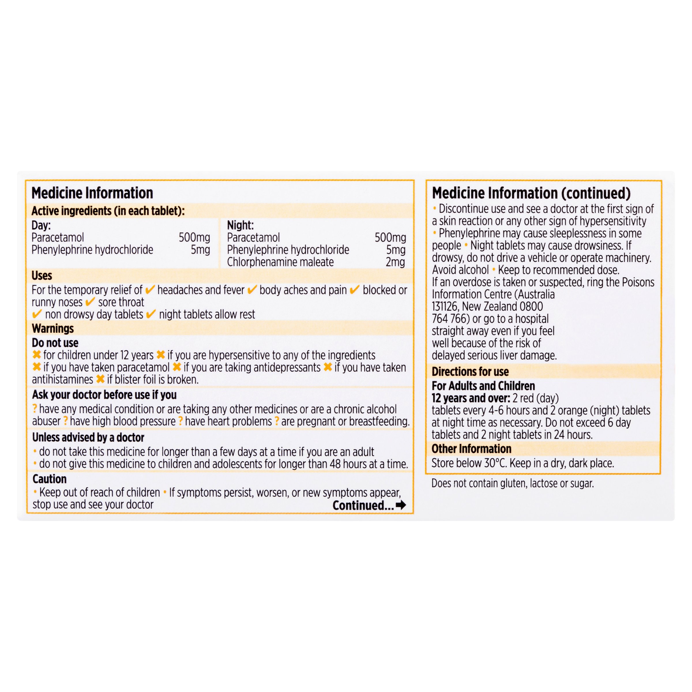 Codral PE Cold & Flu Day & Night 24 tablets - Image 2
