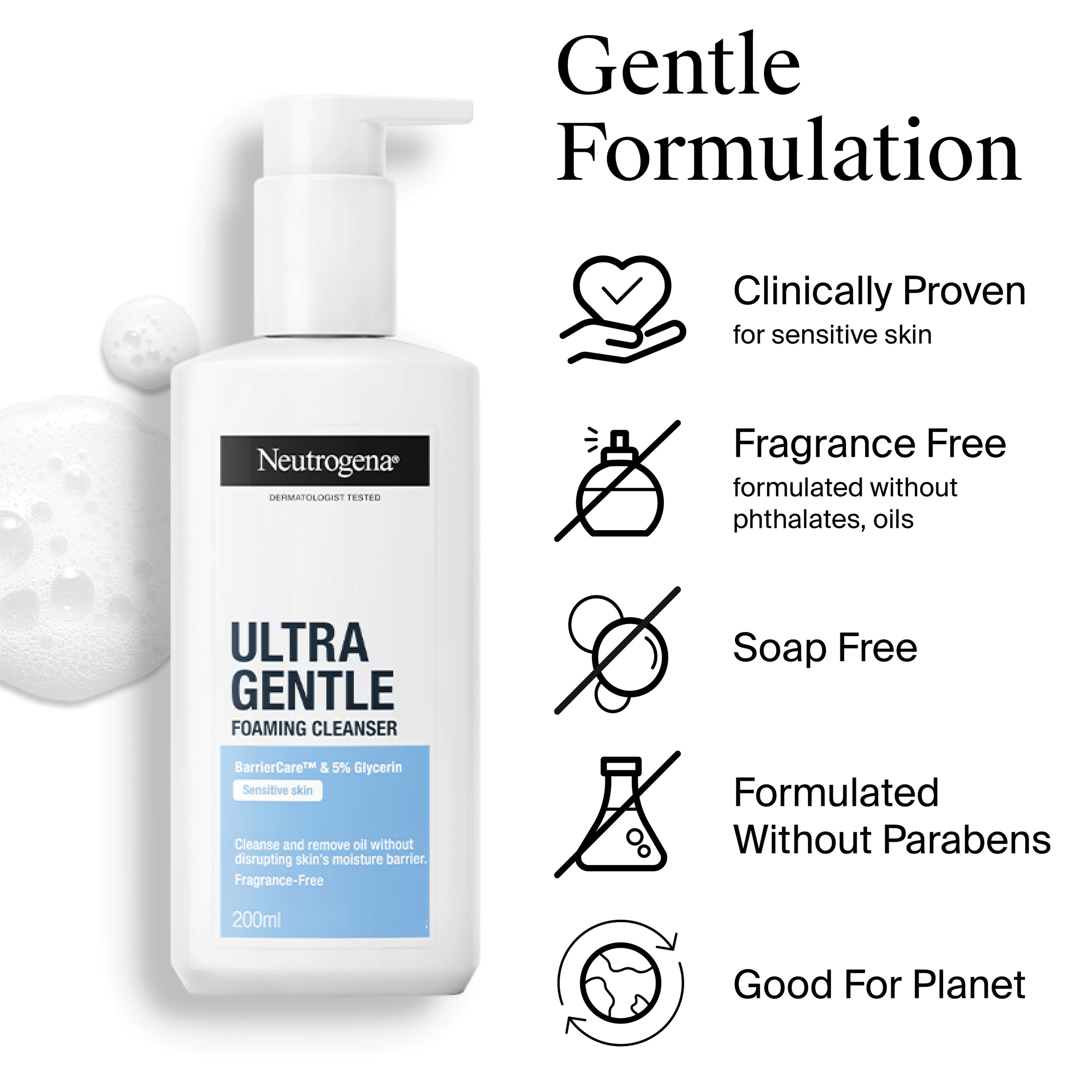 Neutrogena Ultra Gentle Foaming Cleanser 200ml - Image 14