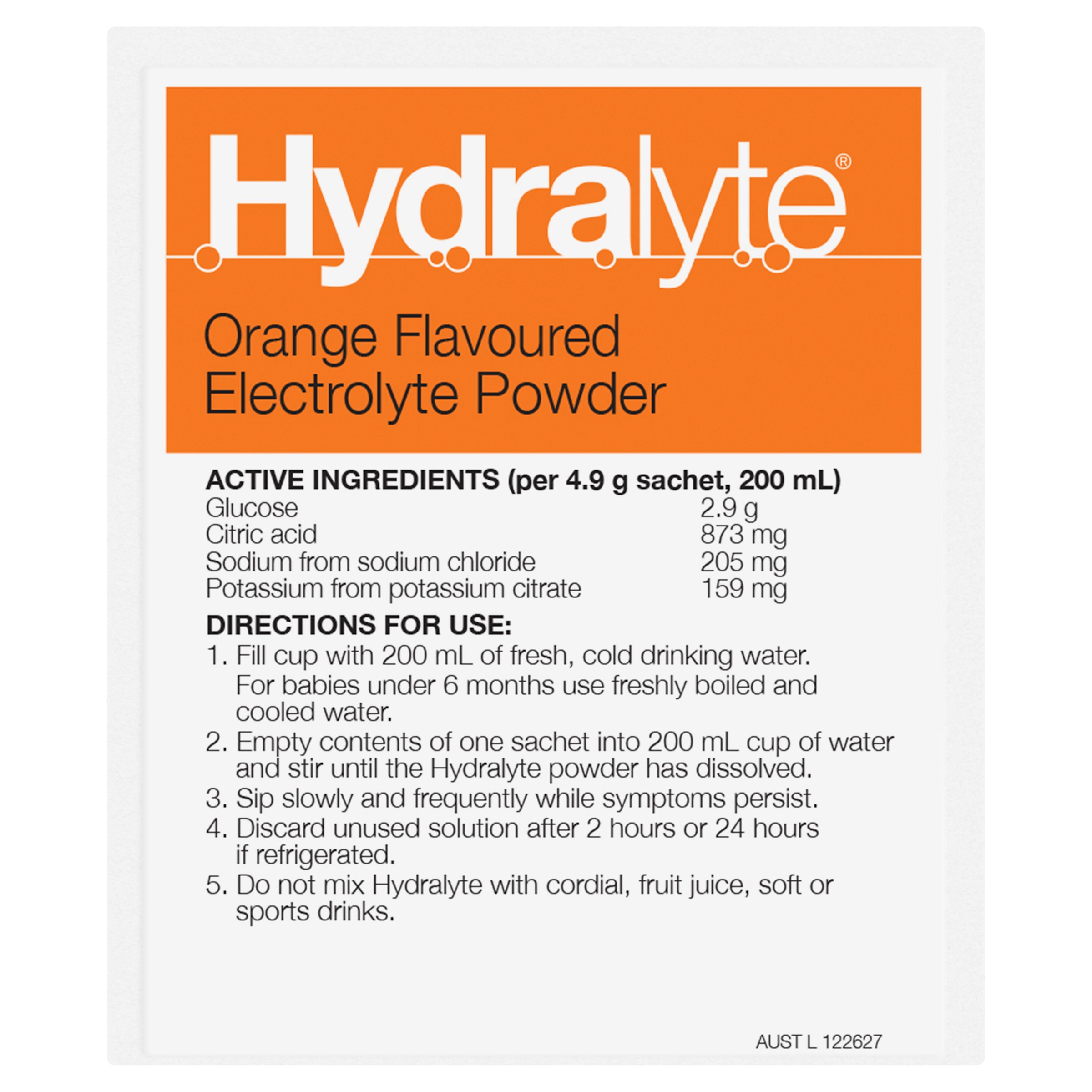 Hydralyte Electrolyte Powder Orange Flavoured 10 Sachets - Image 8