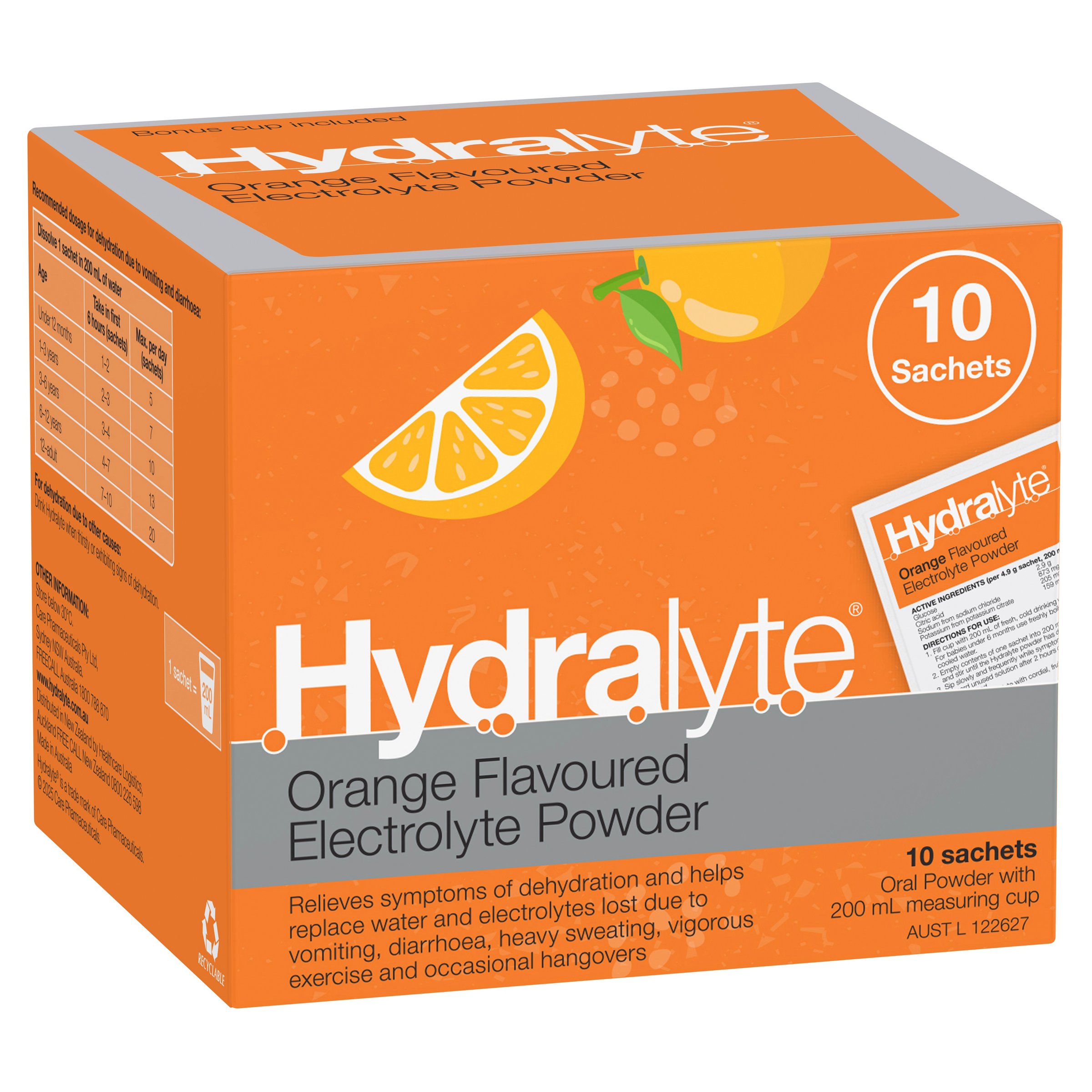 Hydralyte Electrolyte Powder Orange Flavoured 10 Sachets - Image 14