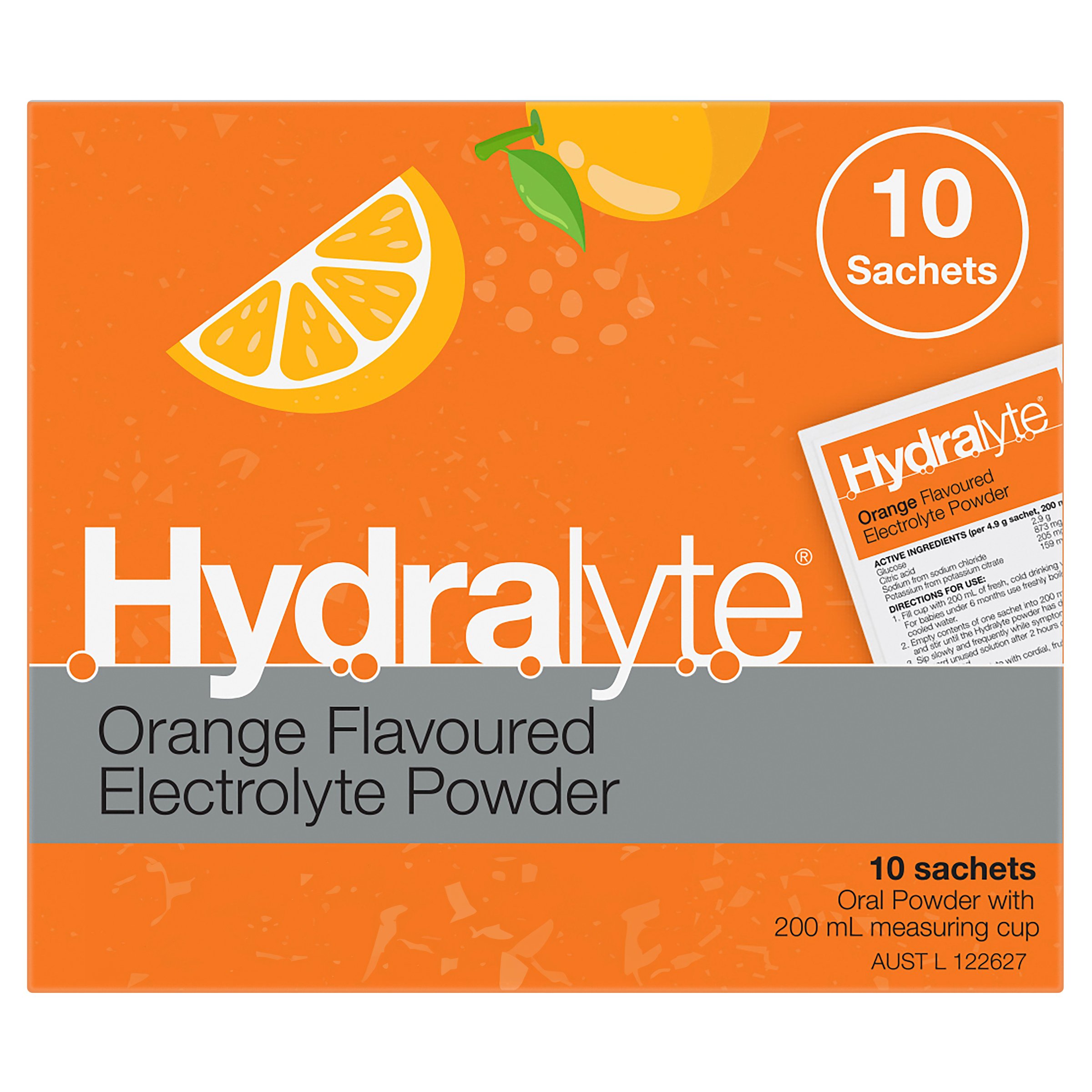 Hydralyte Electrolyte Powder Orange Flavoured 10 Sachets - Image 12