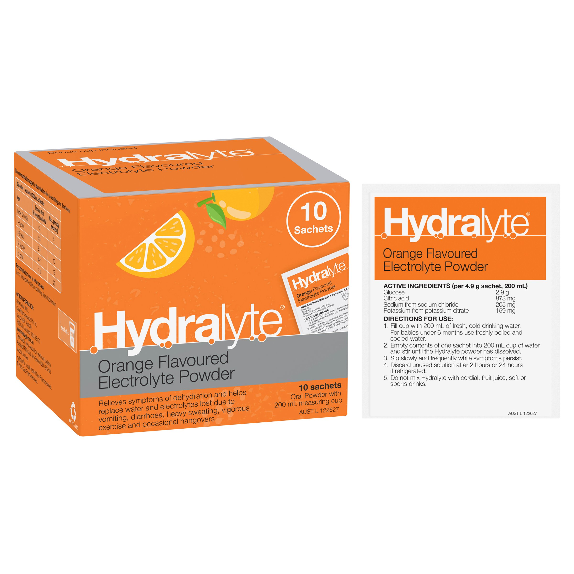 Hydralyte Electrolyte Powder Orange Flavoured 10 Sachets - Image 13