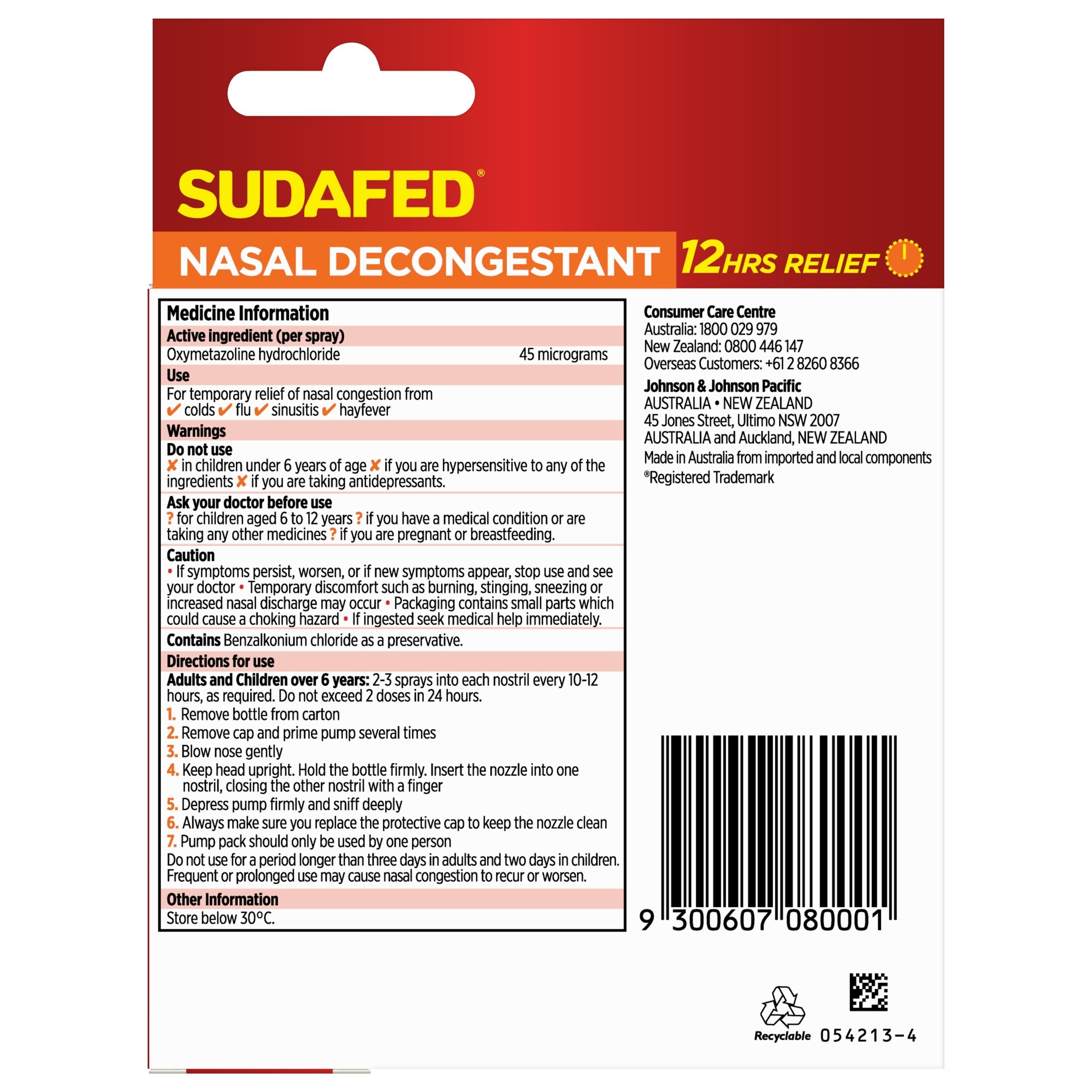 Sudafed Nasal Spray 20ml - Image 2
