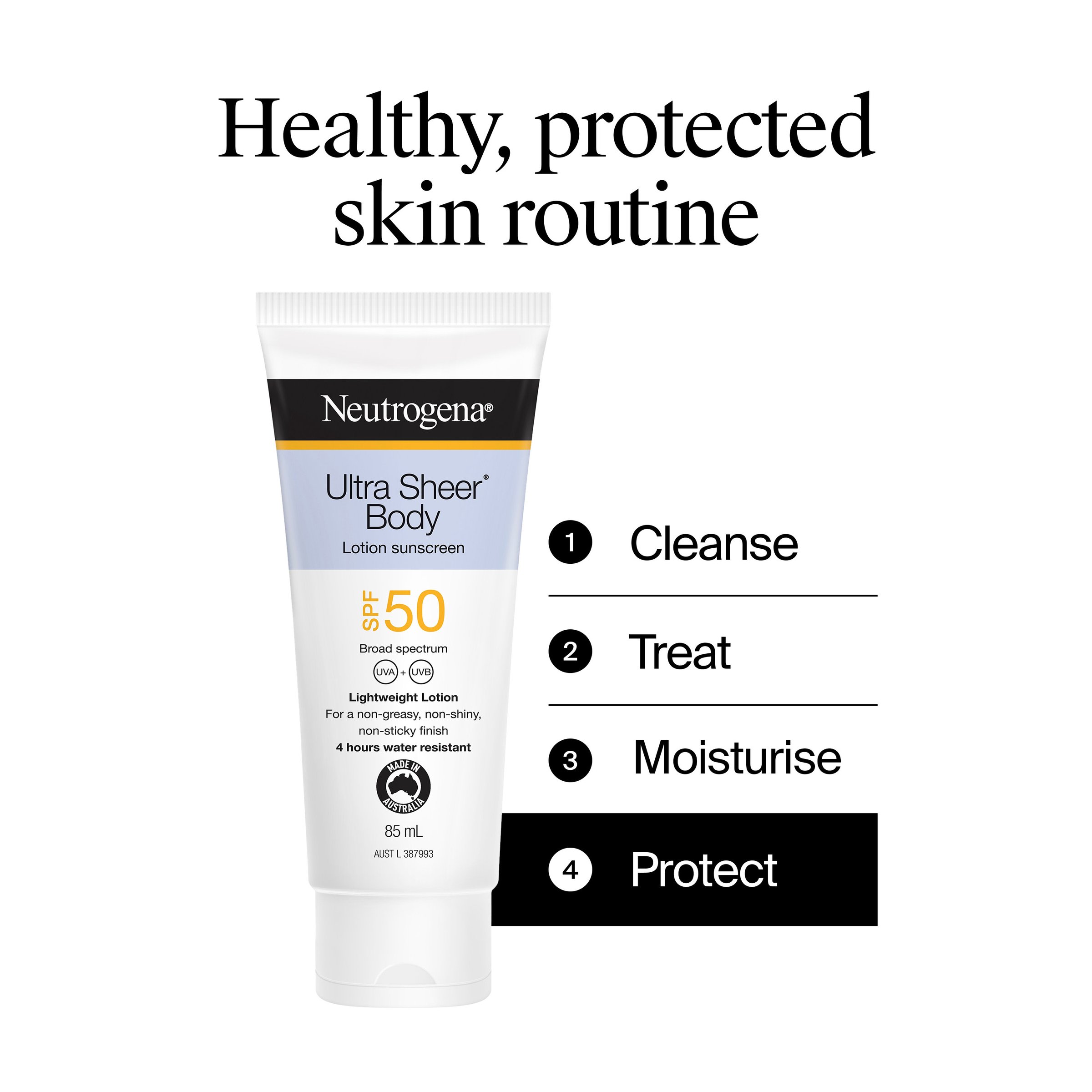 Neutrogena Ultra Sheer Body Lotion Sunscreen SPF50 - 85ml - Image 5