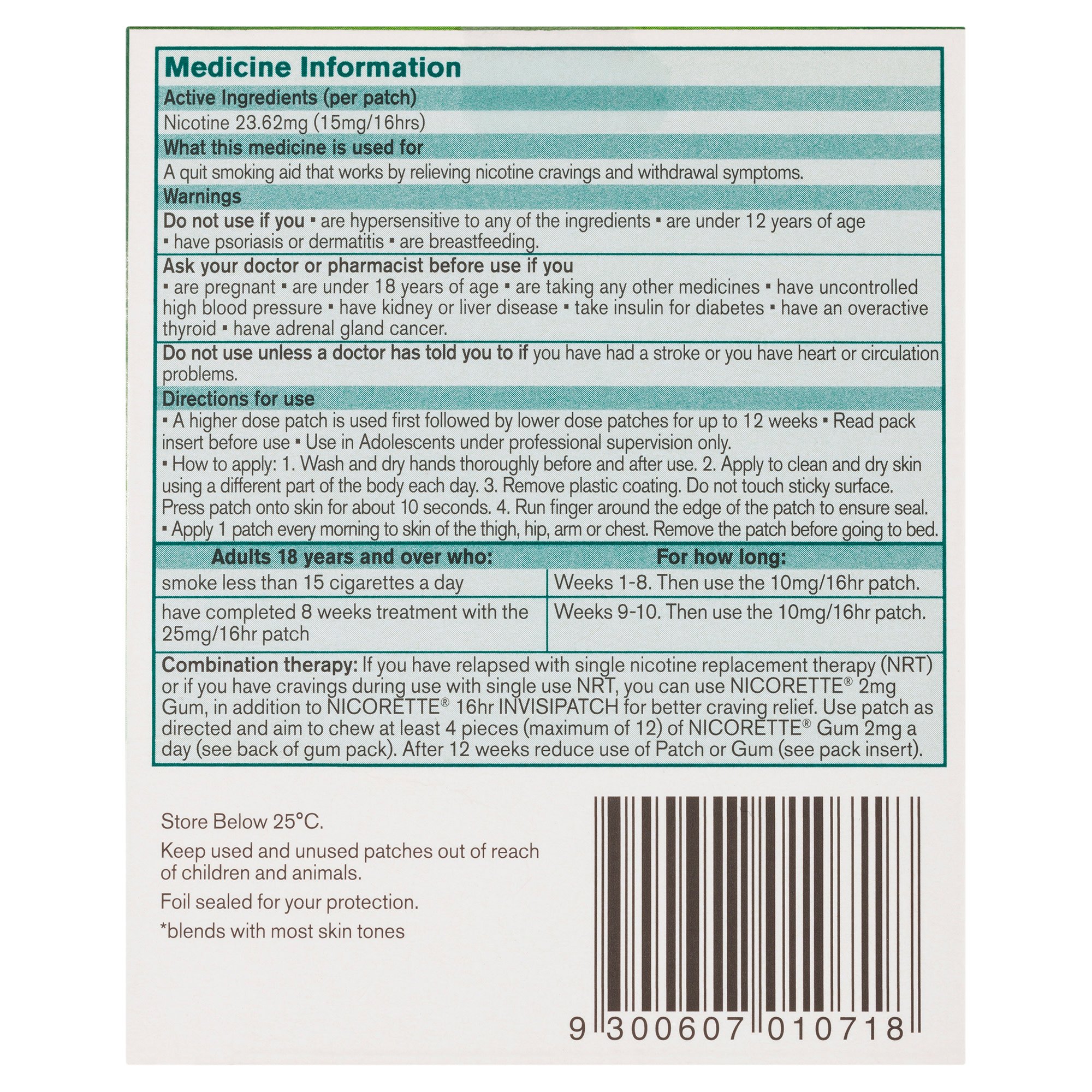 Nicorette 16hr Invisipatch 15mg Step 2 - 7 patches - Image 2