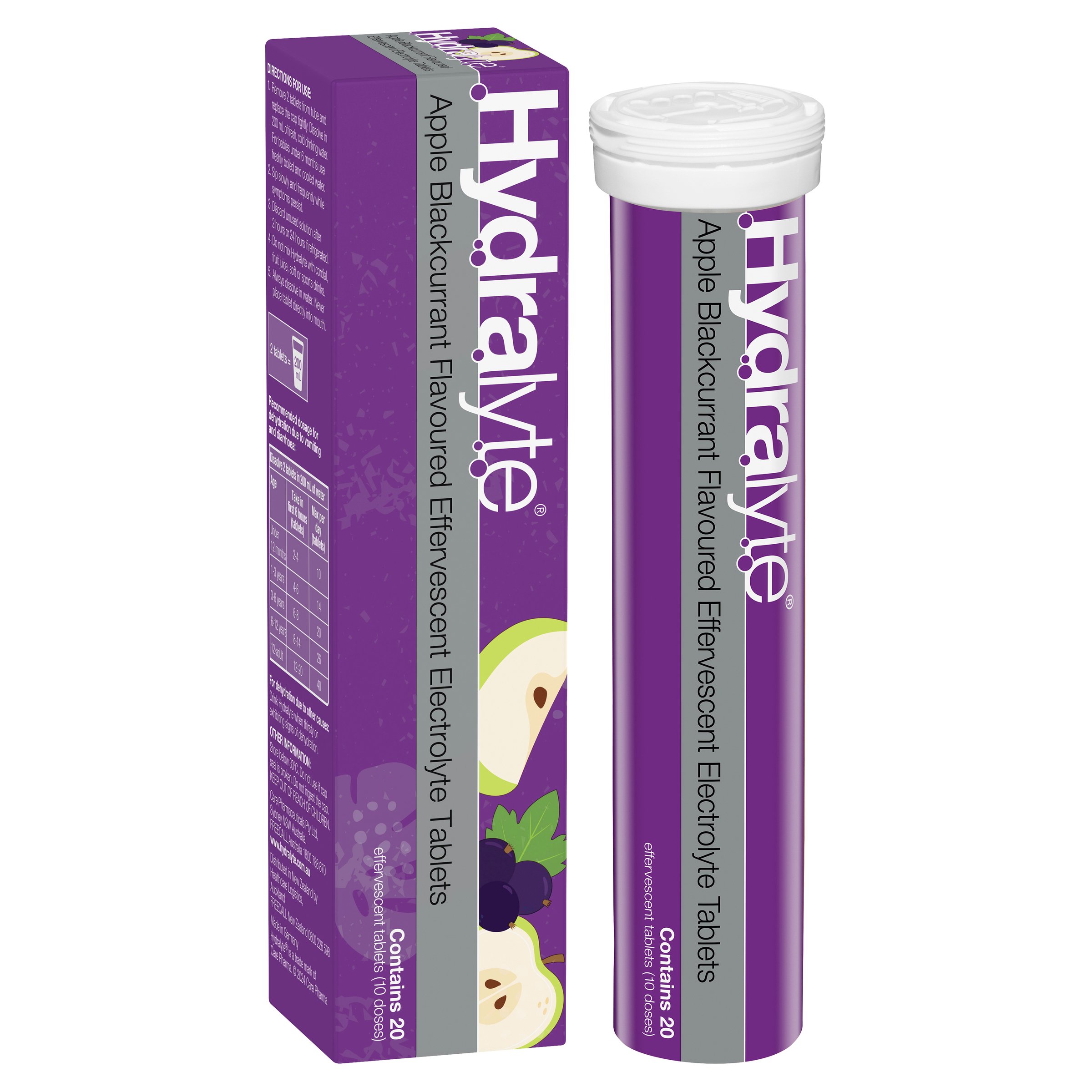 Hydralyte Effervescent Apple/Blackcurrant 20 tablets - Image 6