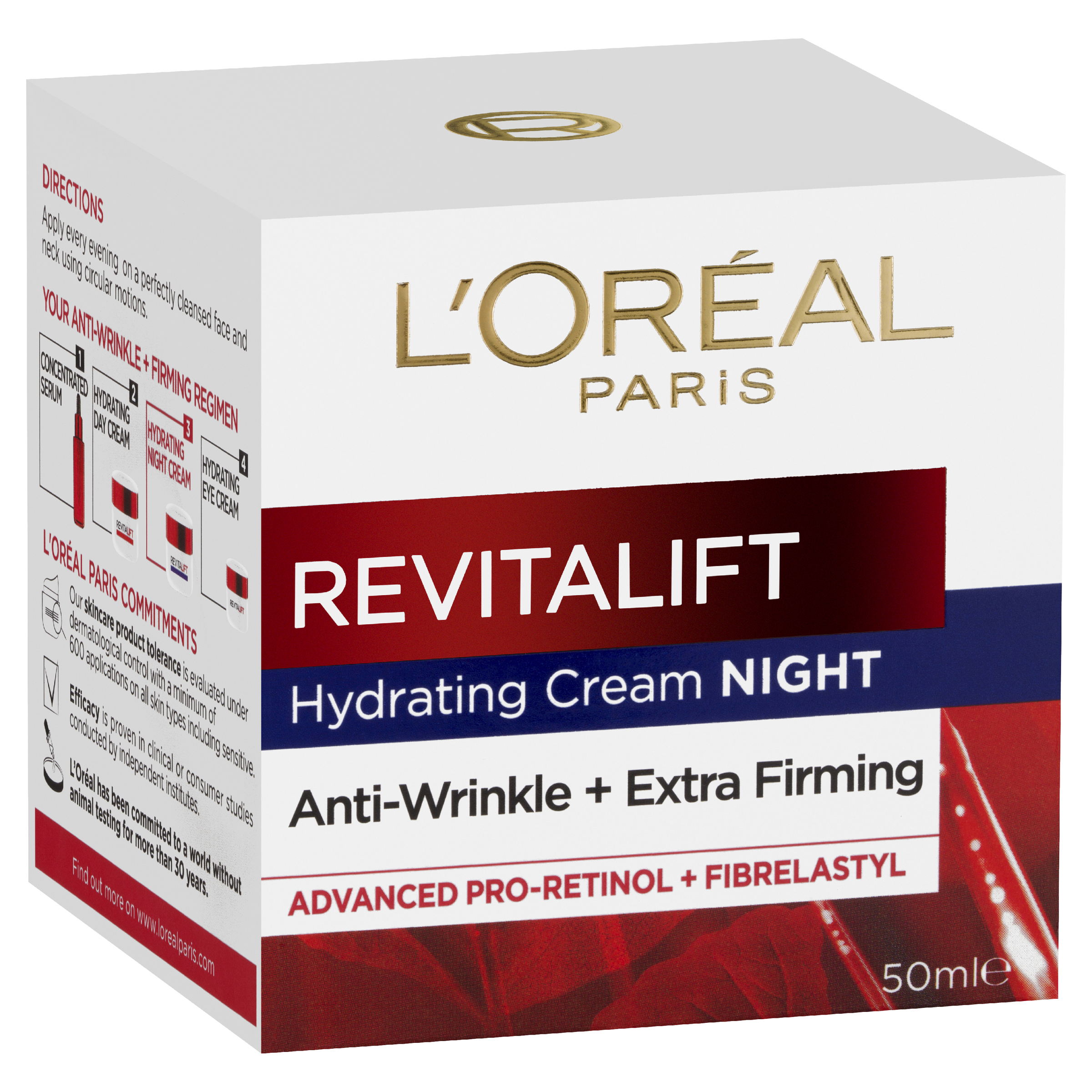 L'Oreal Paris Revitalift Night Cream Anti-Wrinkle + Firming 50ml - Image 1