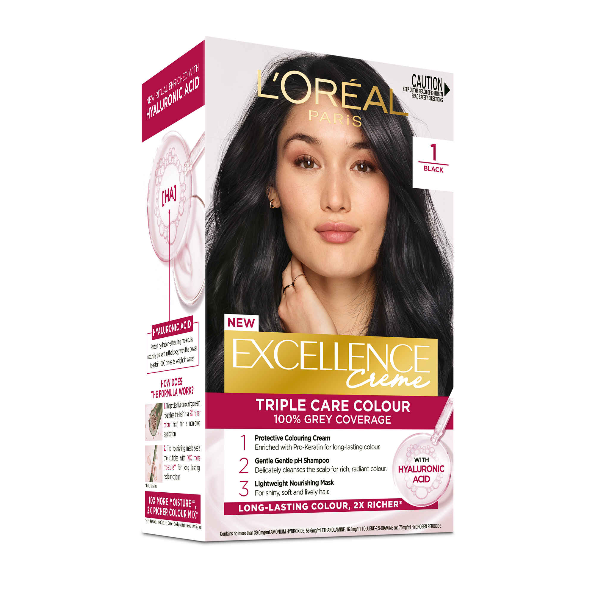L'Oreal Paris Excellence Creme 1 Black 1 each - Image 1