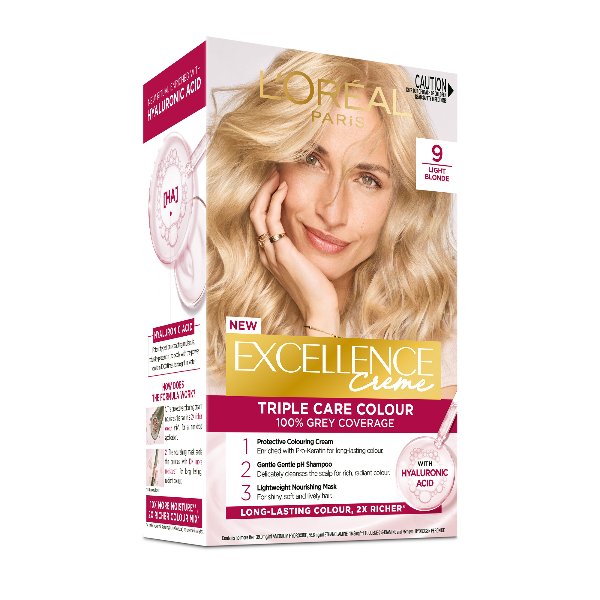 L'Oreal Paris Excellence Creme 9 Light Blonde 1 each - Image 1
