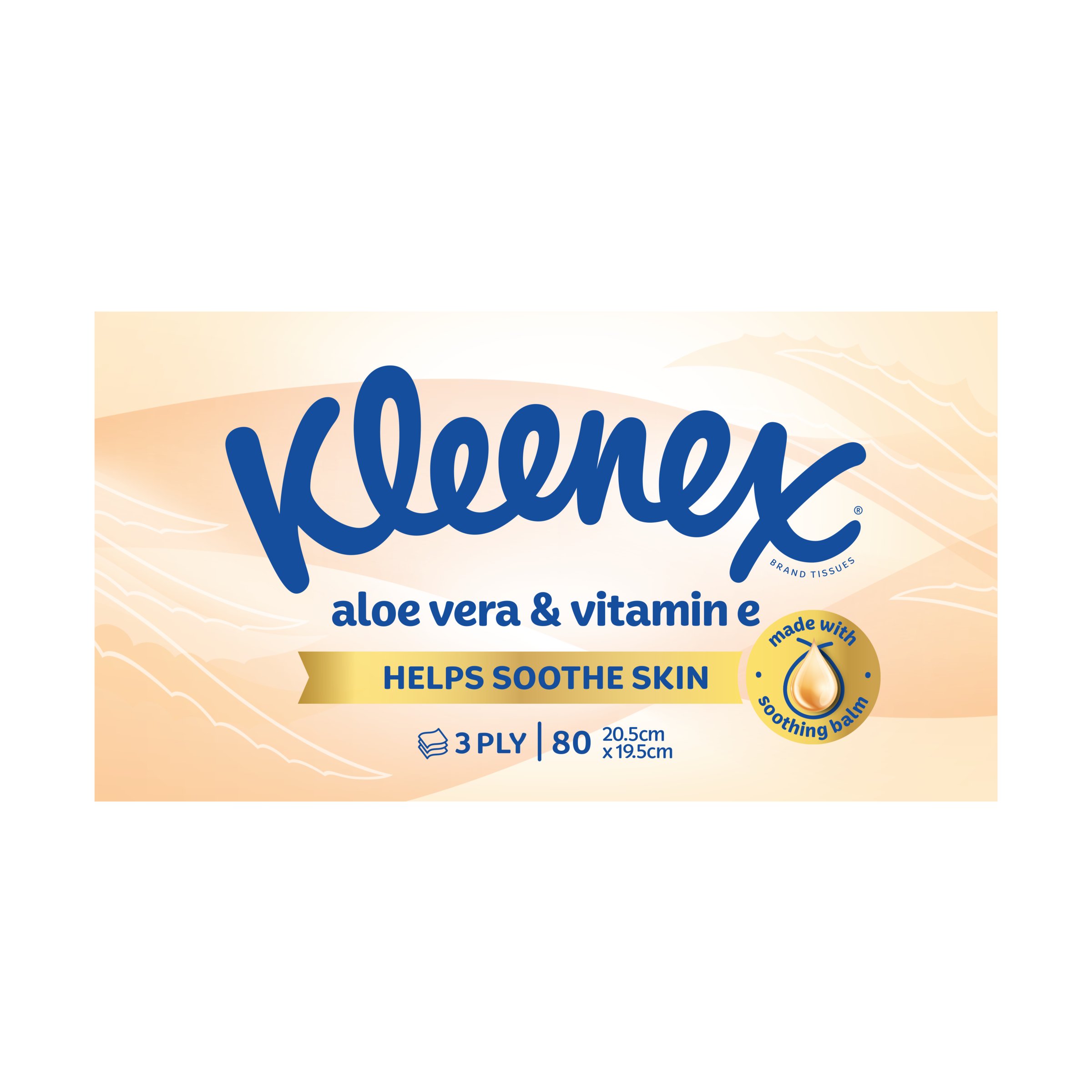 Kleenex Soothe Aloe Vera & Vitamin E Facial Tissues 95 pack - Image 1