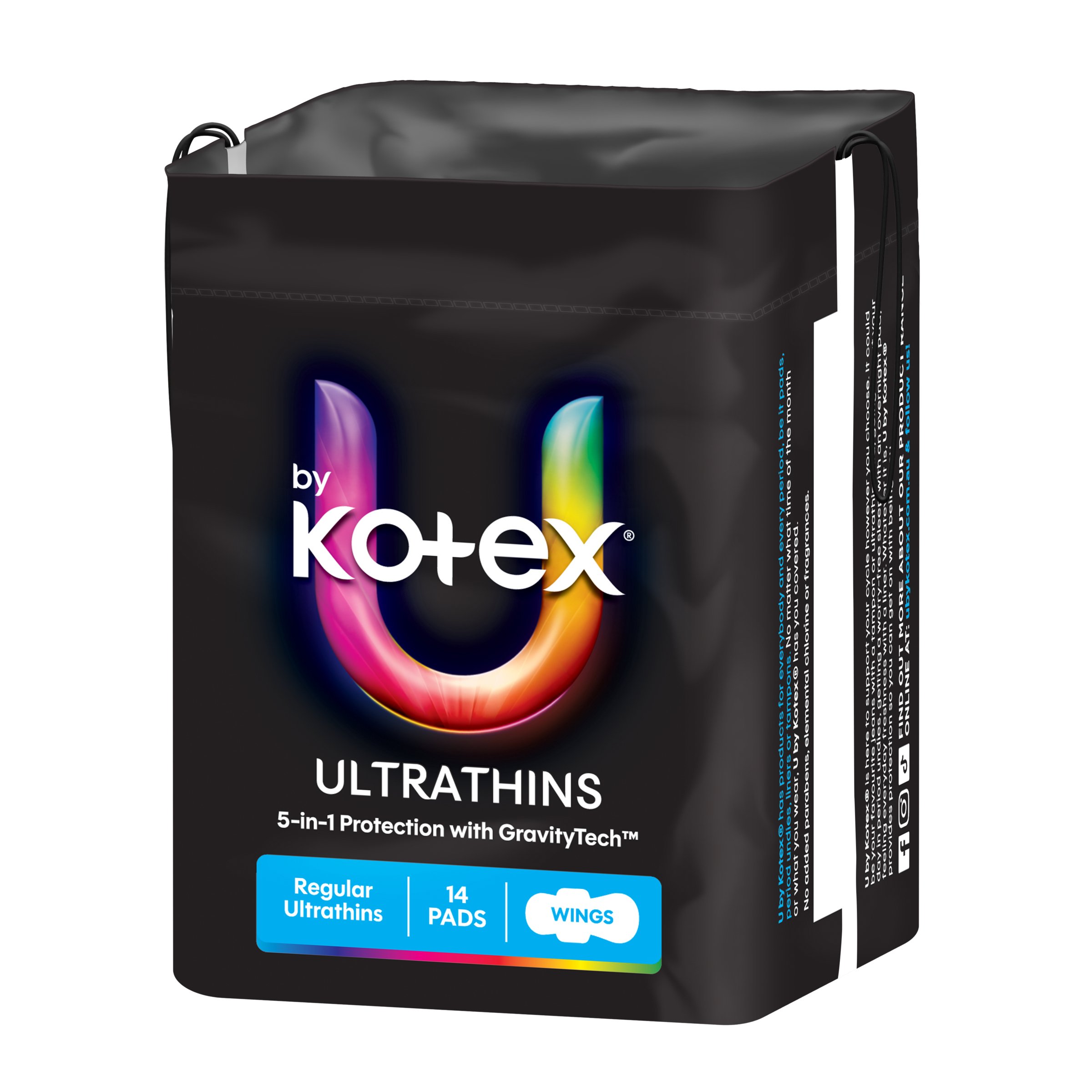 U by Kotex Pads Ultra Thin With Wings Regular 14 pack - Image 6