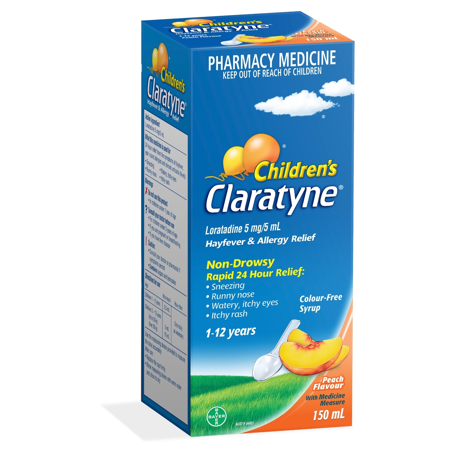 Claratyne Children's Hayfever & Allergy Relief Syrup 1-12 Years Peach Flavoured 150ml - Image 6