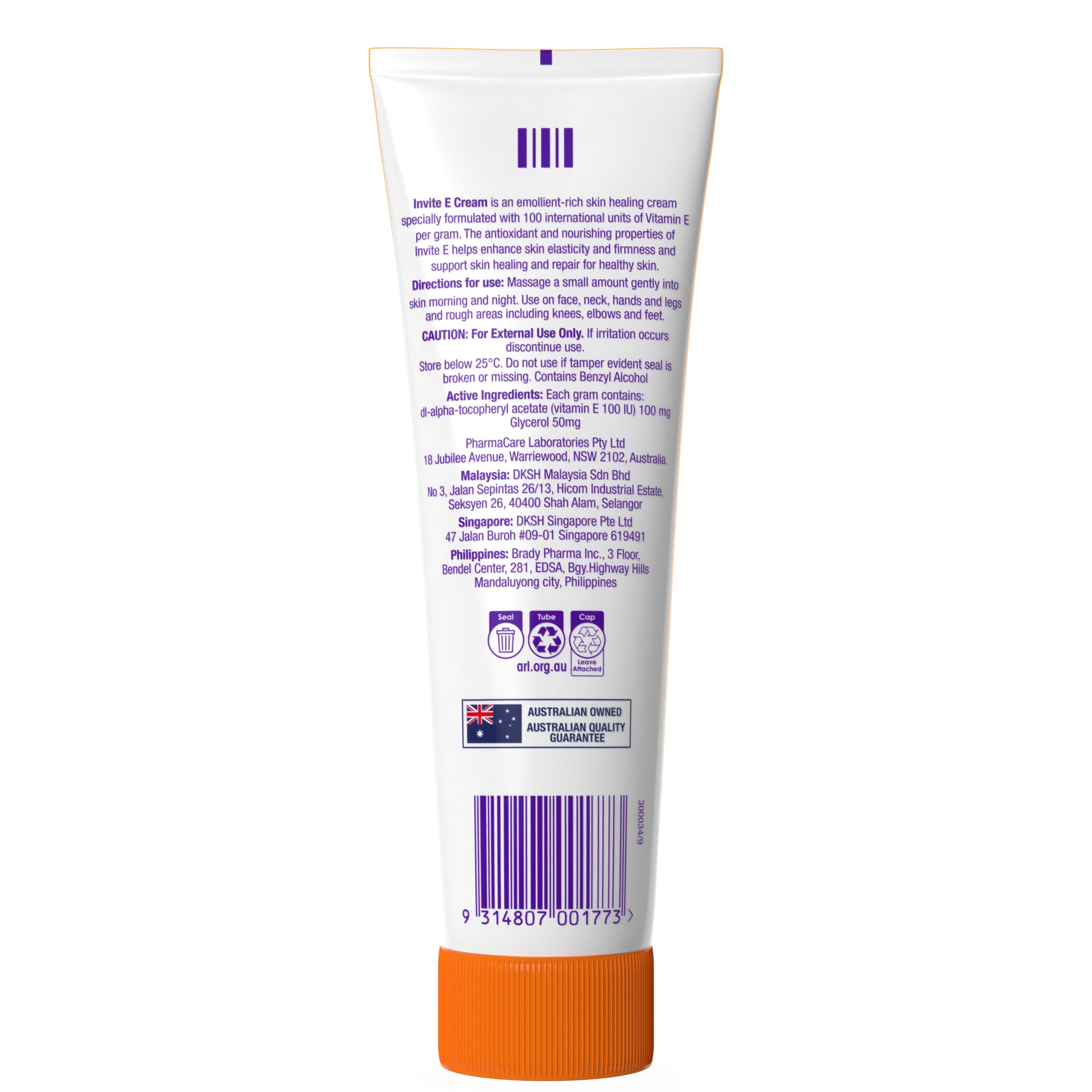 Invite E Vitamin E Cream Tube 100g - Image 2