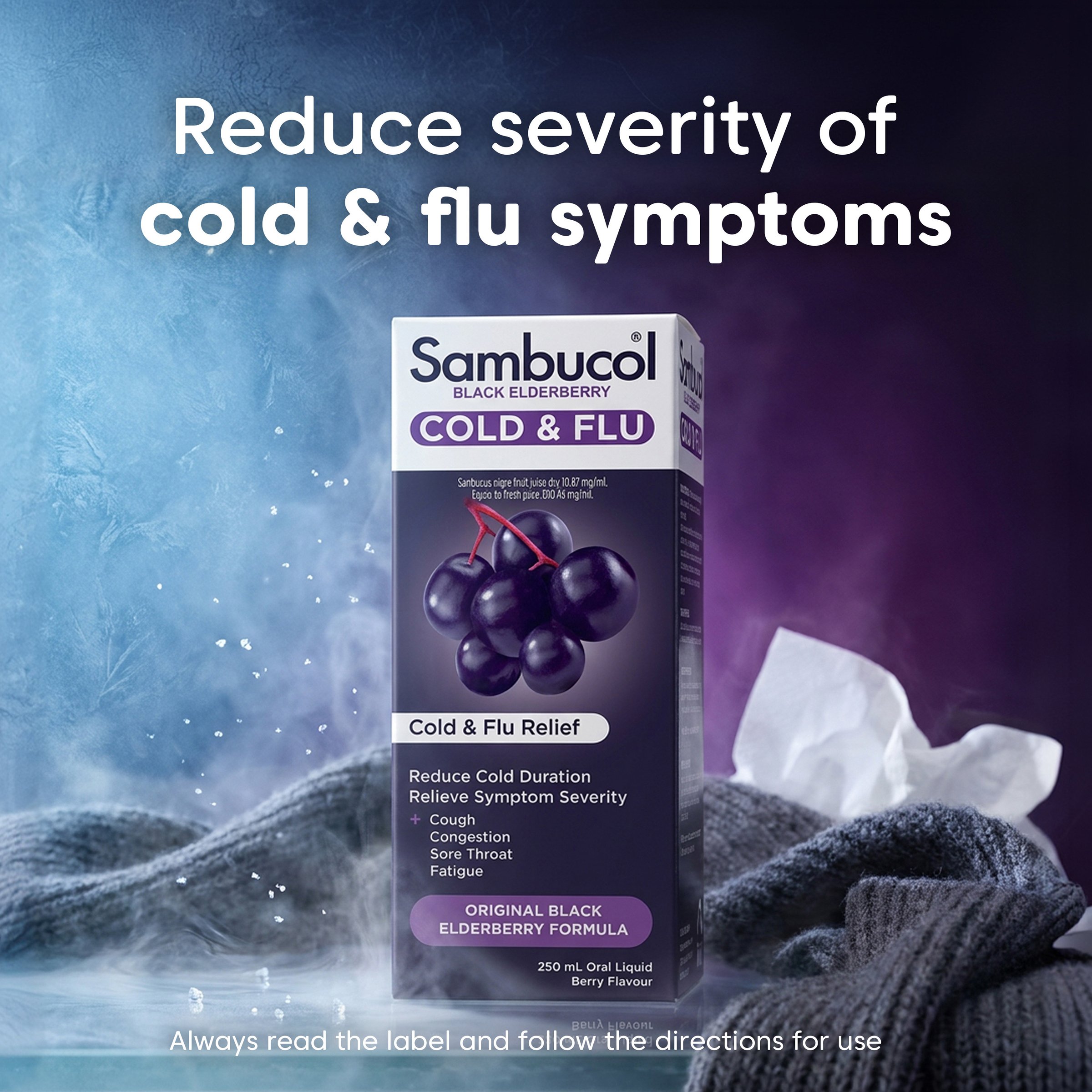 Sambucol Cold & Flu Liquid 250ml - Image 7