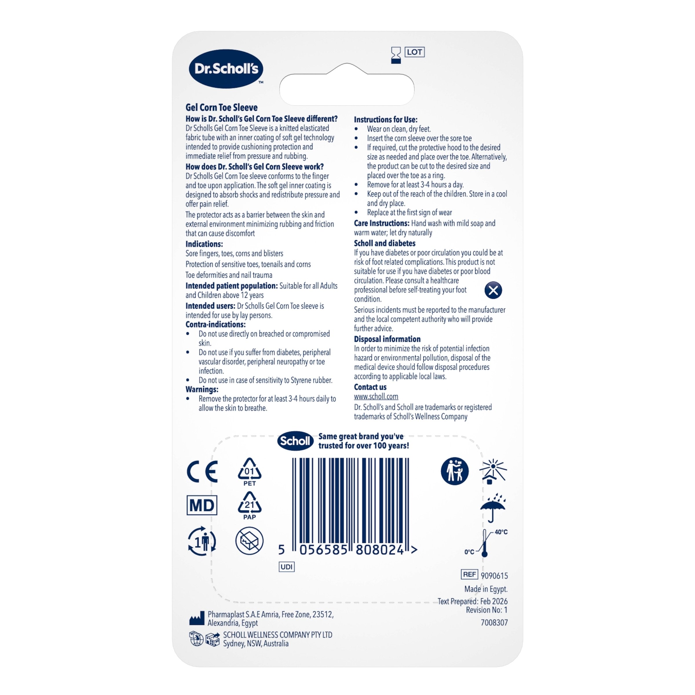 Scholl Corn Gel Toe Sleeve 1 pack - Image 2