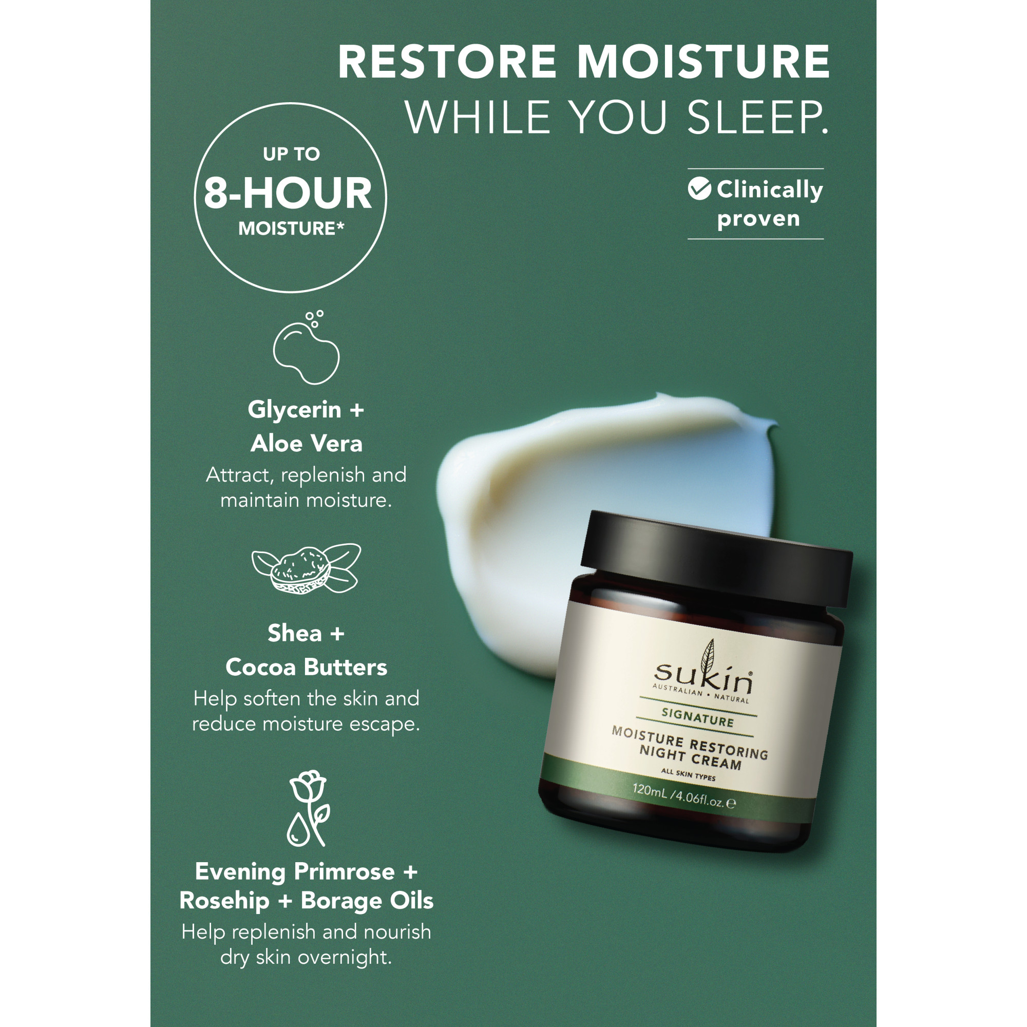 Sukin Moisture Restoring Night Cream 120ml - Image 8