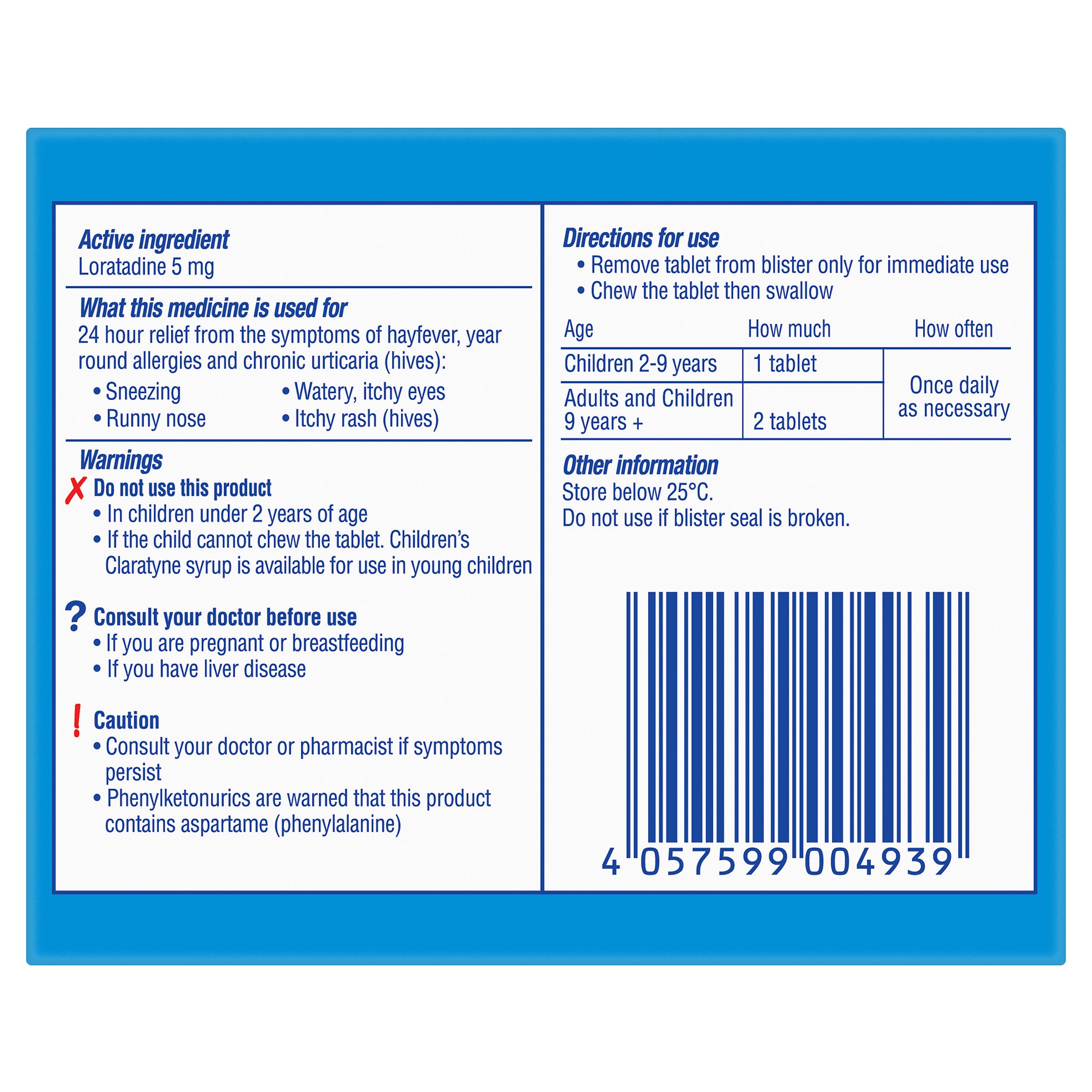 Claratyne Children's Hayfever & Allergy Relief Grape 30 chewable tablets - Image 2