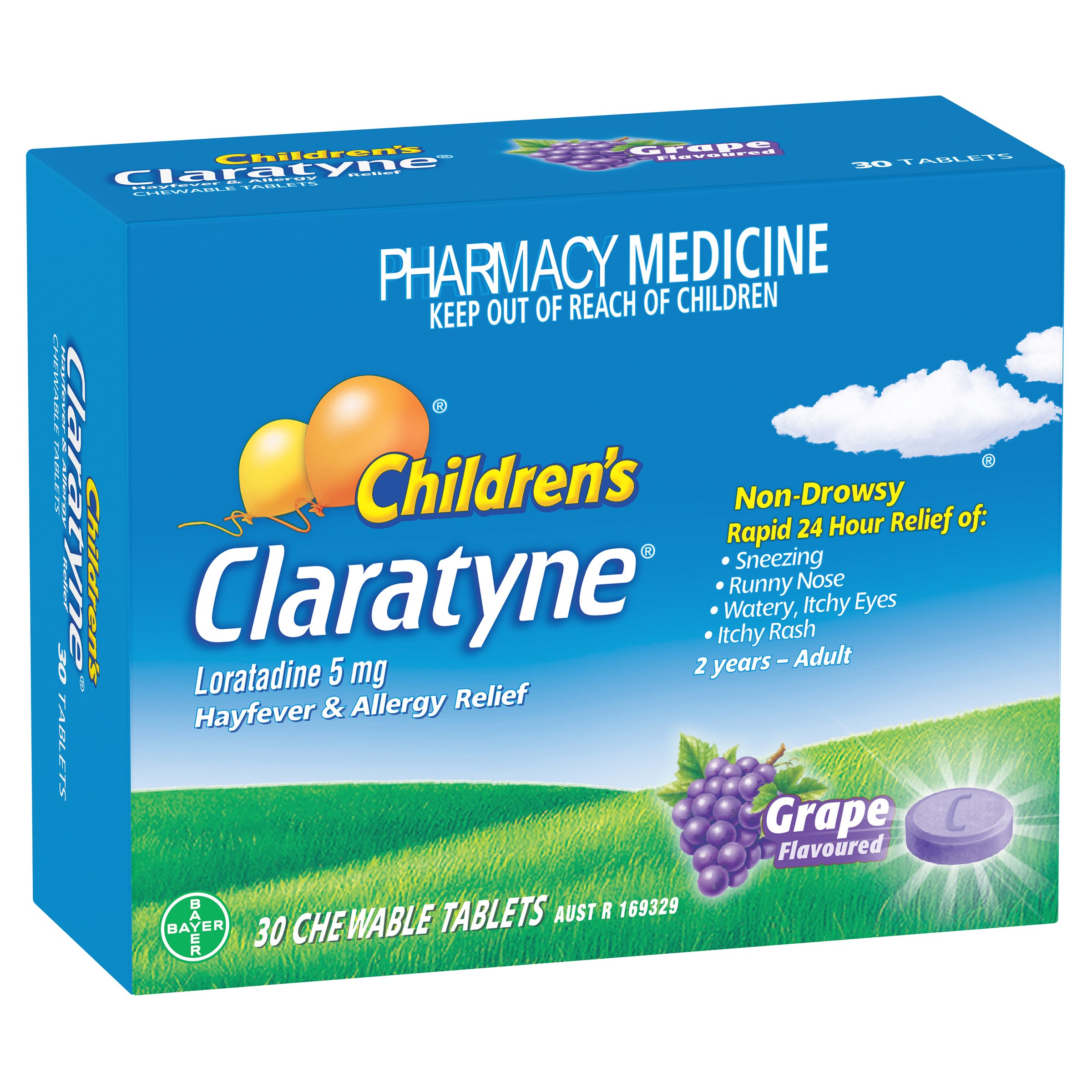 Claratyne Children's Hayfever & Allergy Relief Grape 30 chewable tablets - Image 9