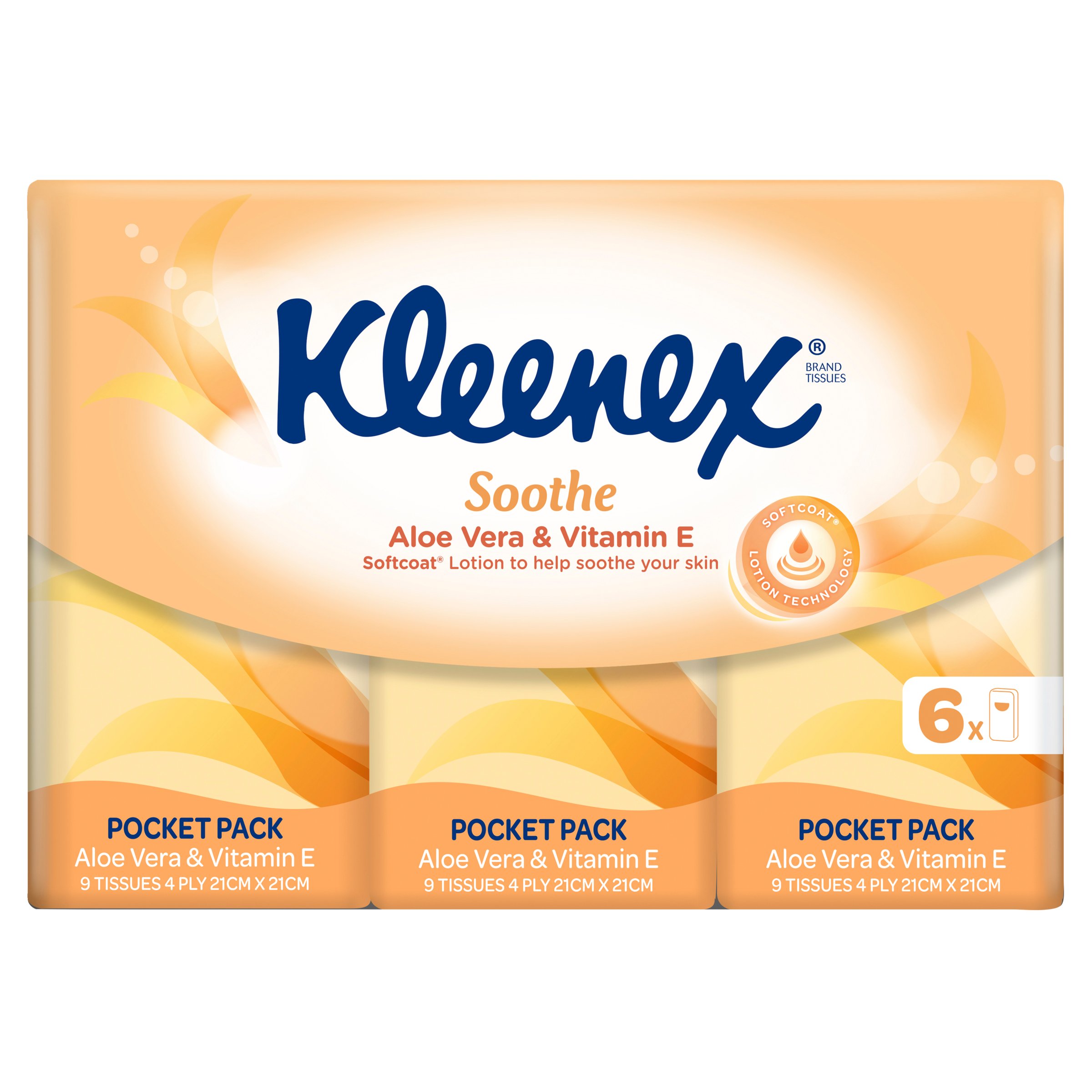 Kleenex Aloe Vera Tissues Pocket Pack 6 pack - Image 1