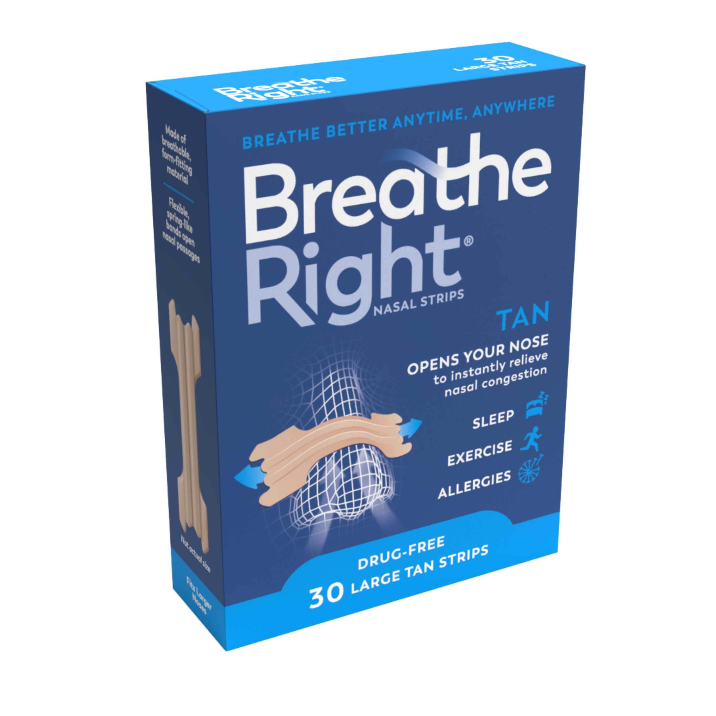 Breathe Right Nasal Strips Tan Large 30 pack - Image 9