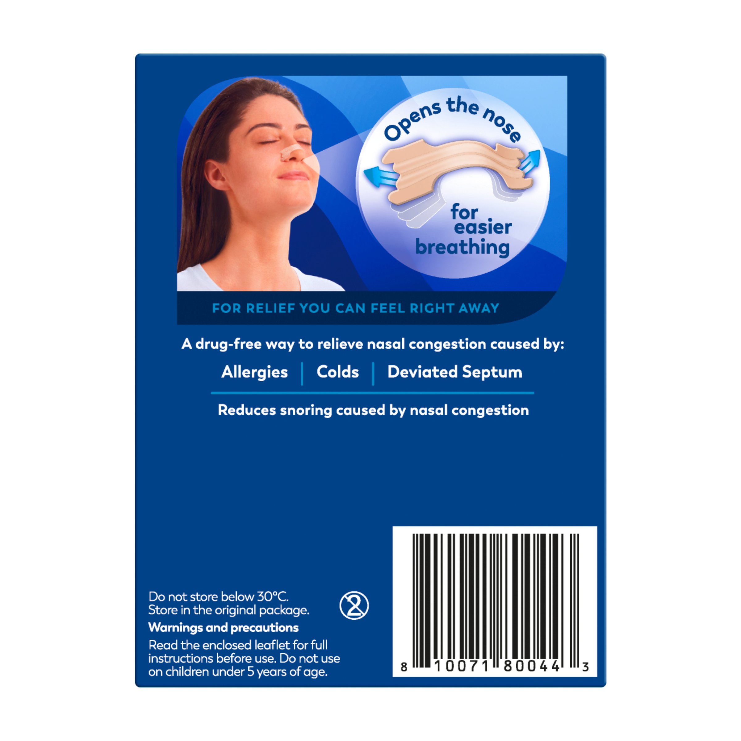 Breathe Right Nasal Strips Tan Large 30 pack - Image 2