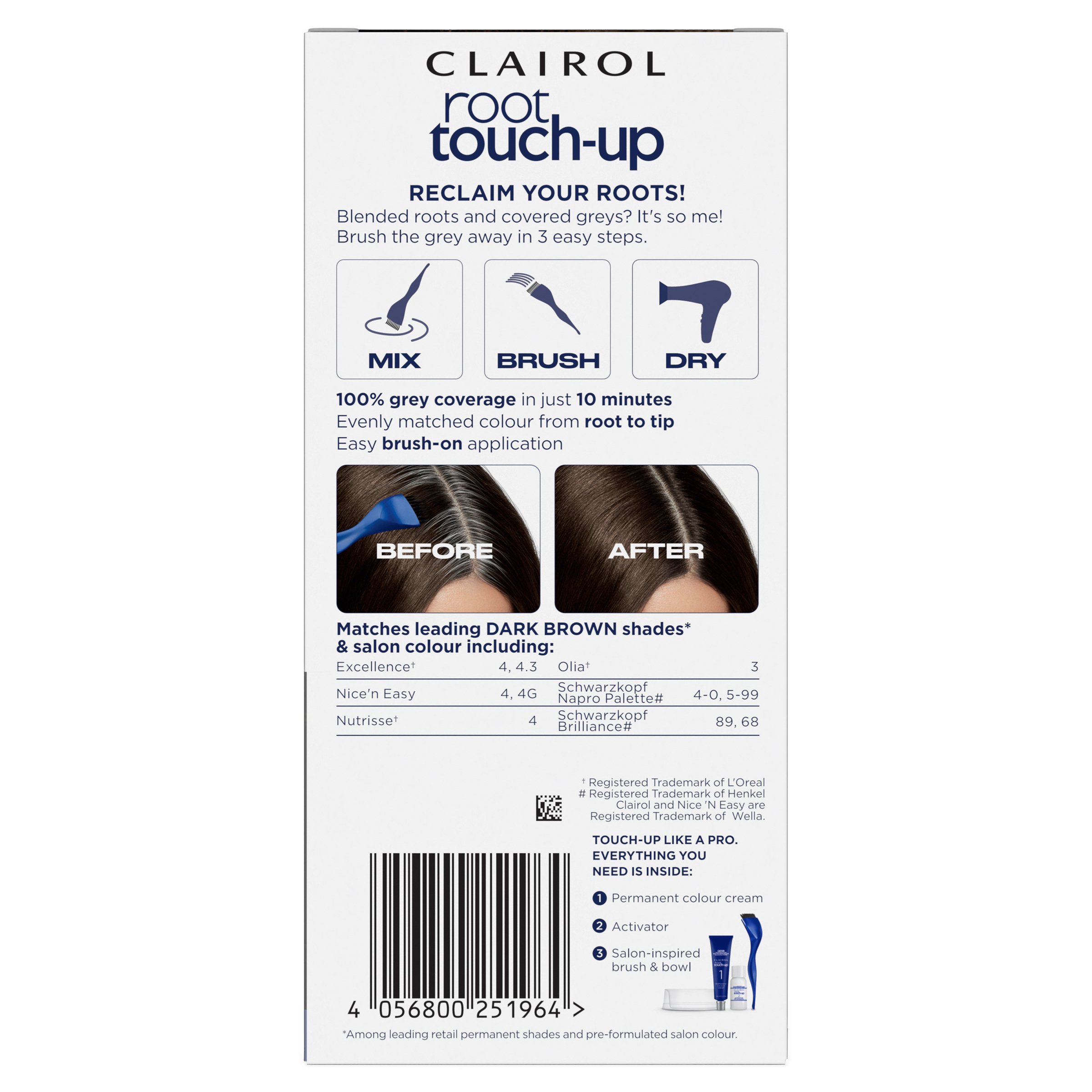 Clairol Nice'n Easy Root Touch Up 04 Dark Brown 1 pack - Image 2