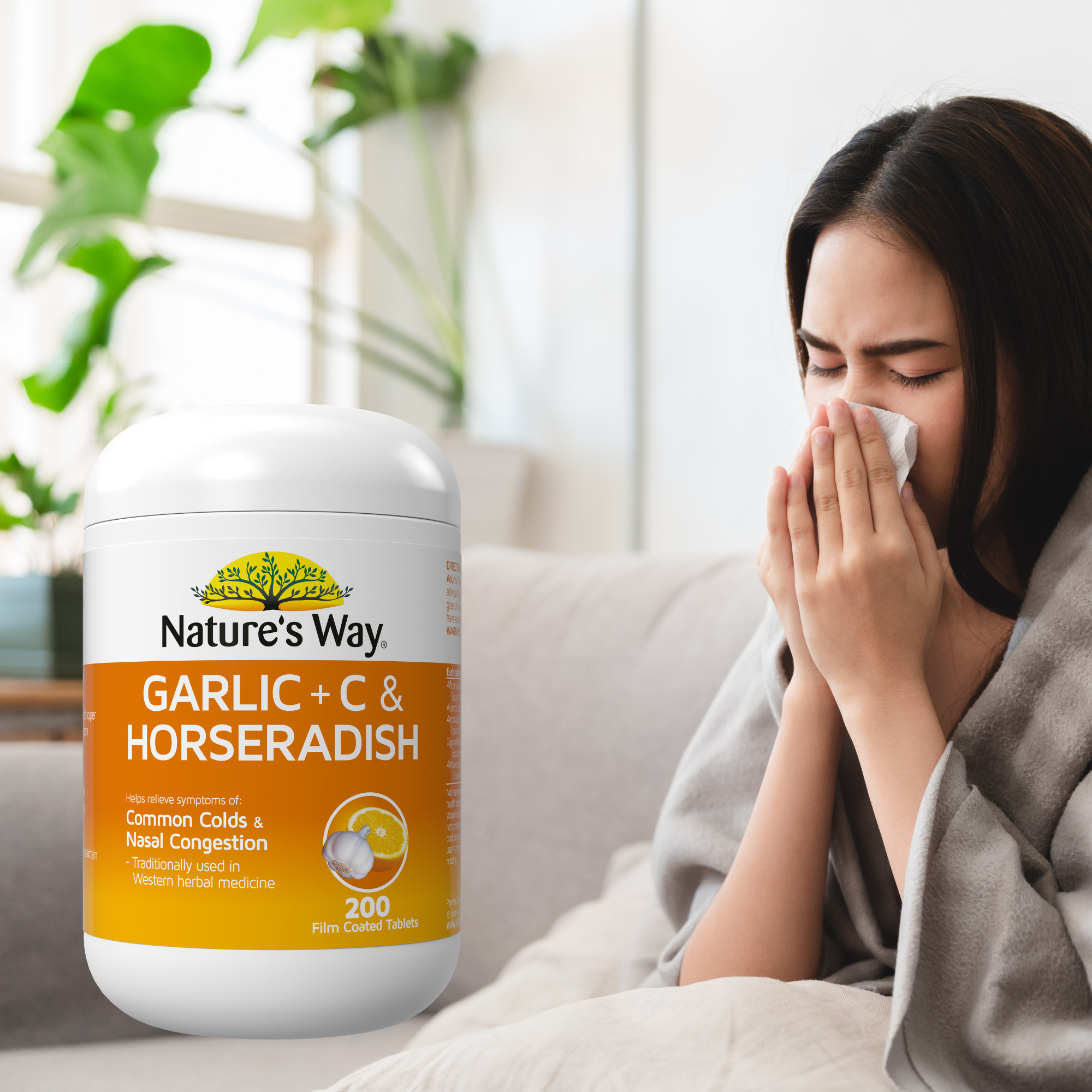 Nature's Way Mega Garlic+C & Horseradish 200 tablets - Image 4