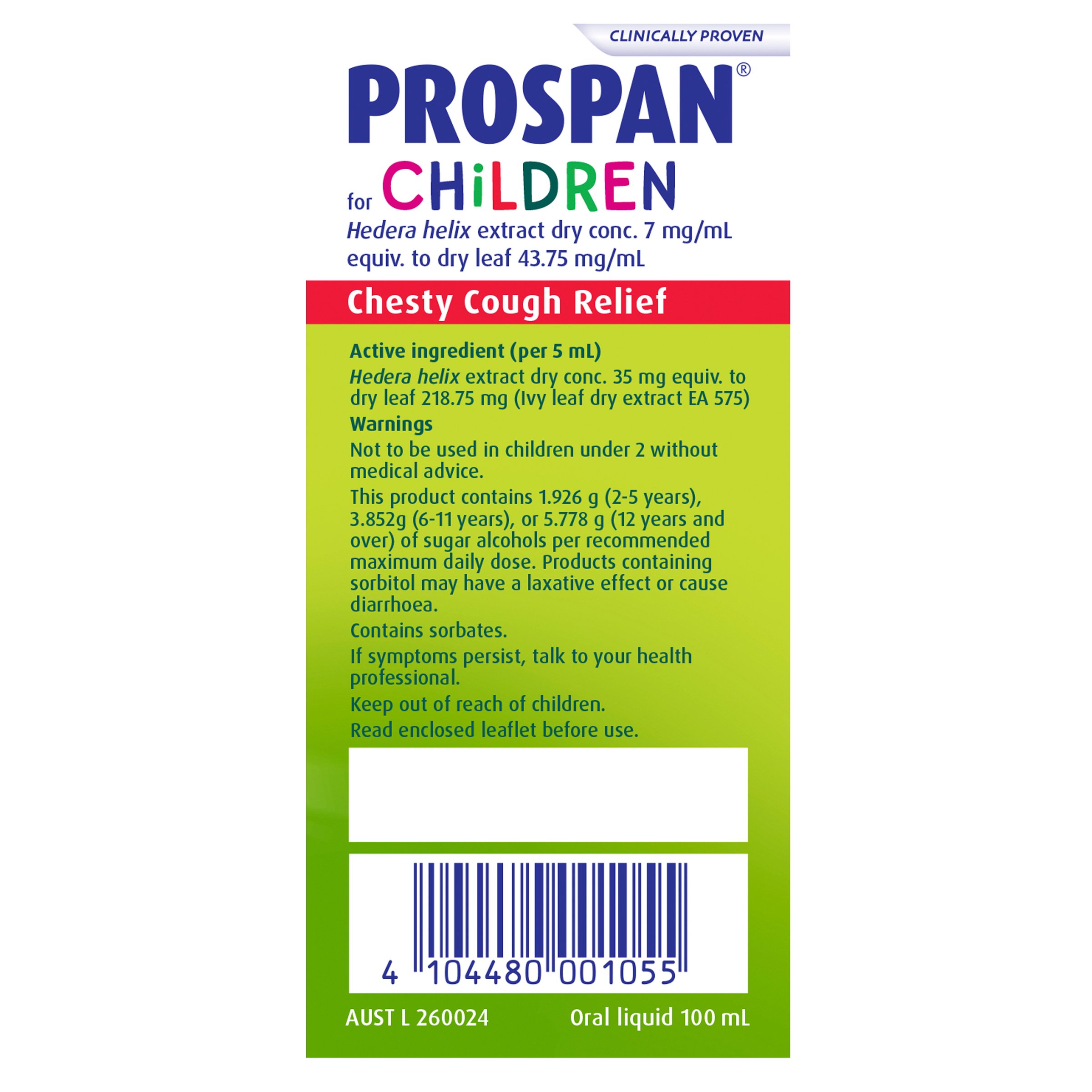 Prospan for Children Chesty Cough Relief 100ml - Image 4
