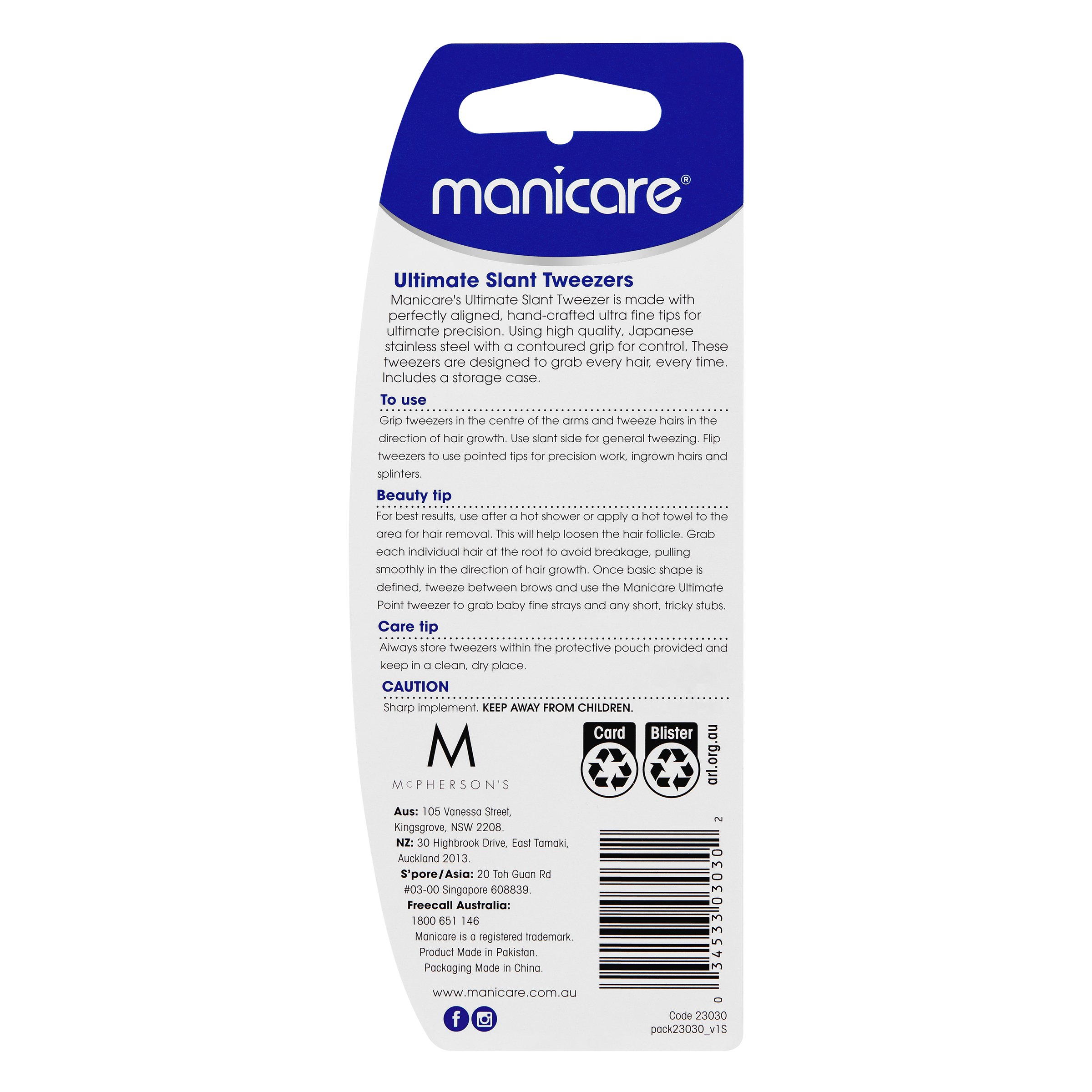 Manicare Ultimate Slant Tweezers 1 each - Image 2