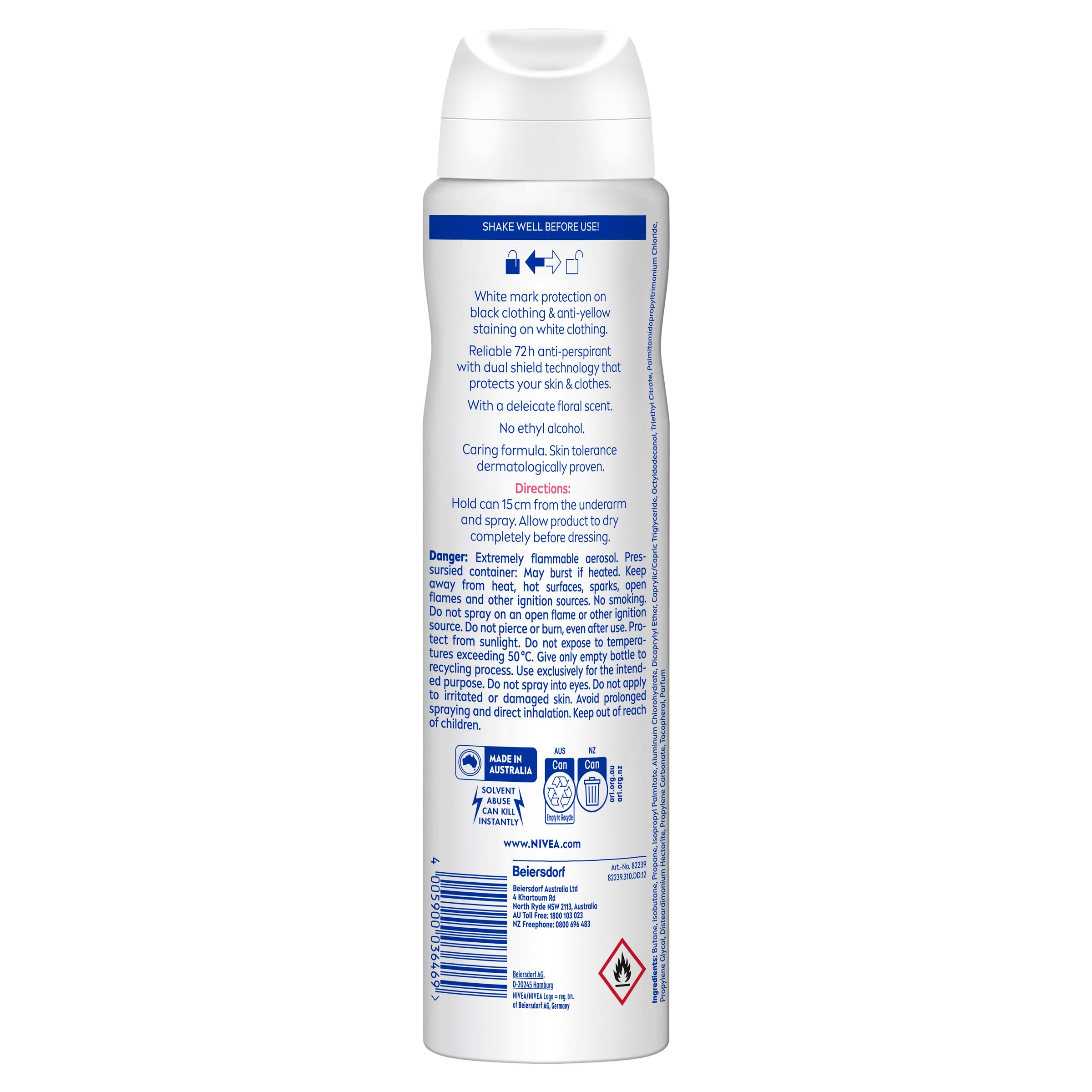 Nivea Deodorant Aerosol Invisible For Black & White Clear 250ml - Image 2