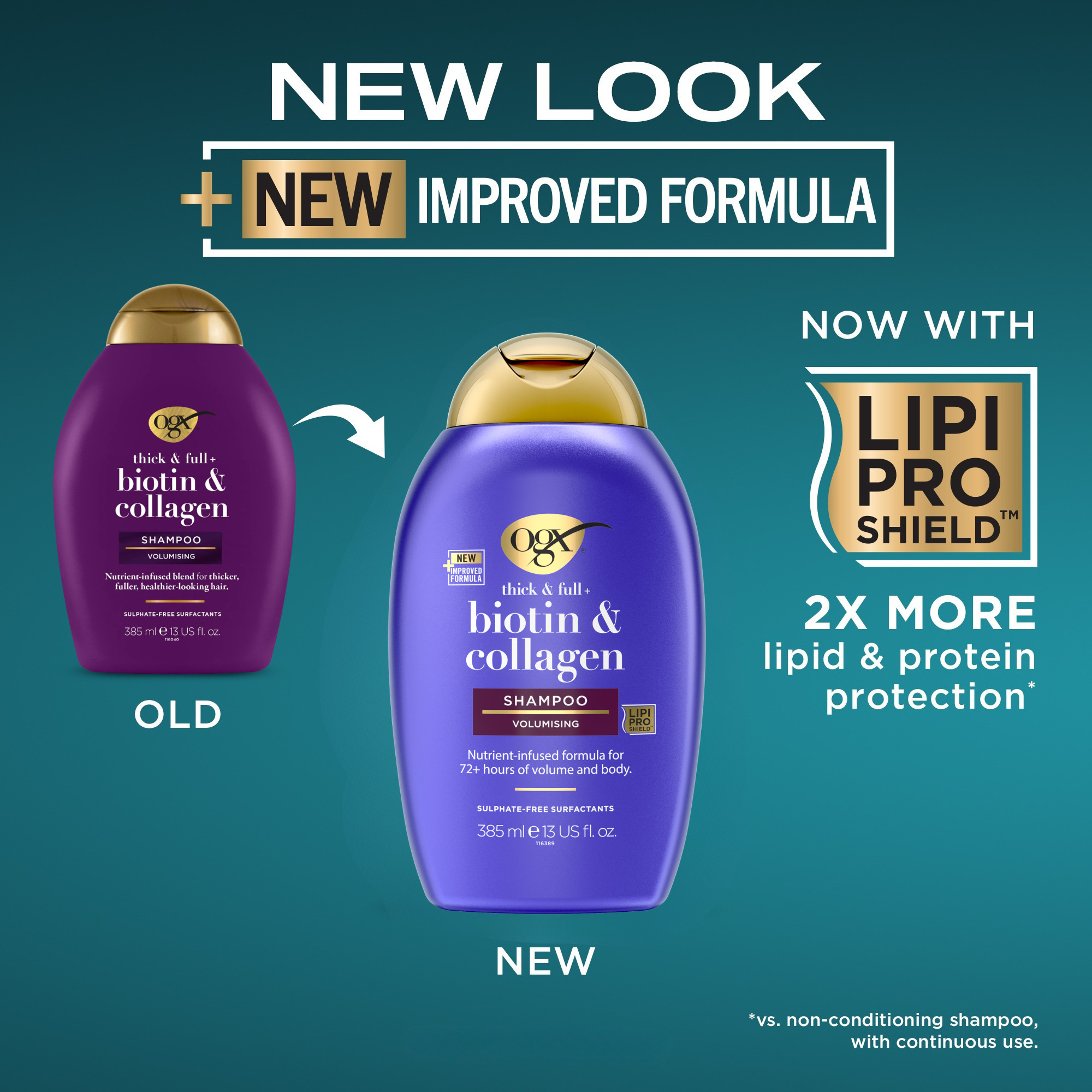 OGX Thick & Full Biotin & Collagen Shampoo 385ml - Image 1