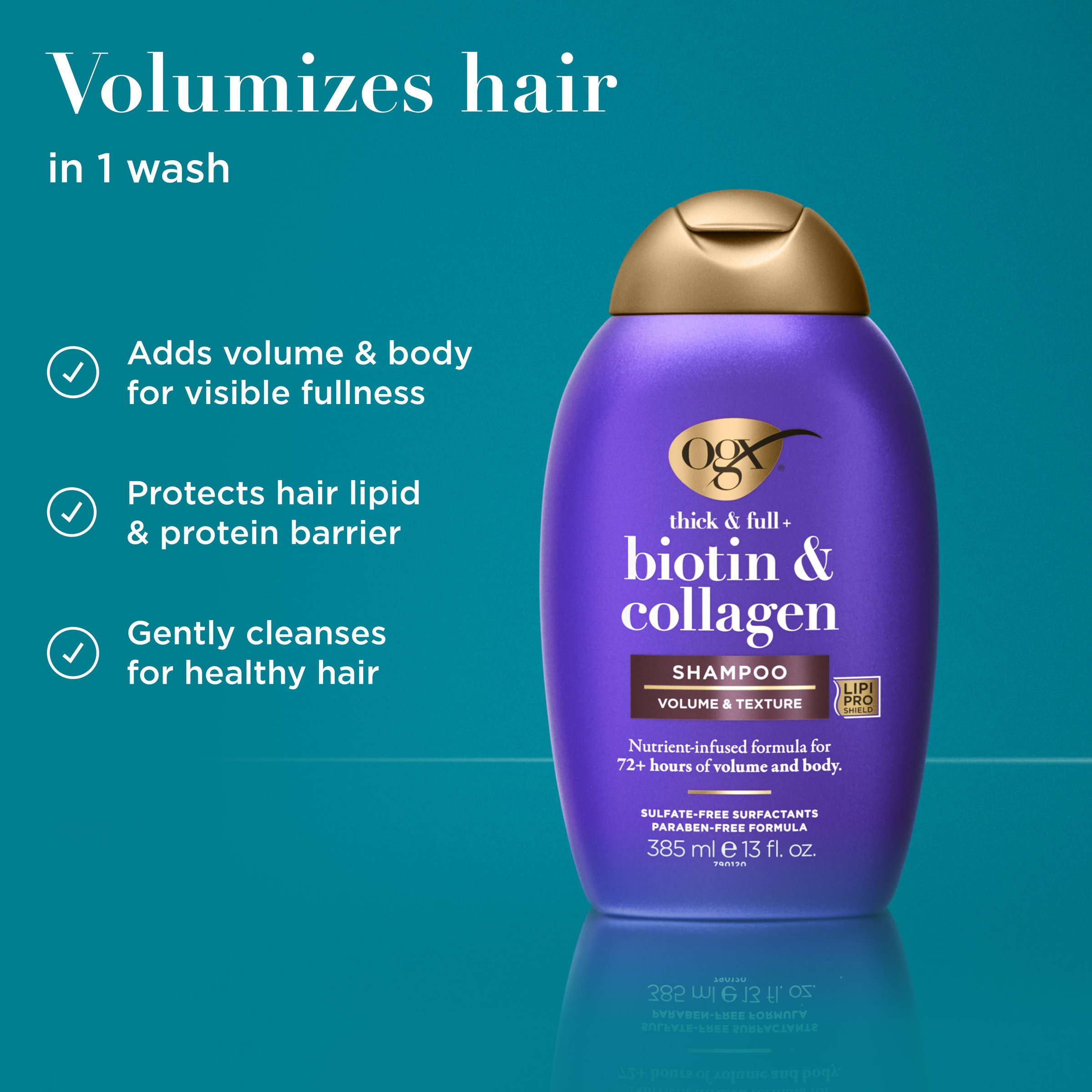OGX Thick & Full Biotin & Collagen Shampoo 385ml - Image 4