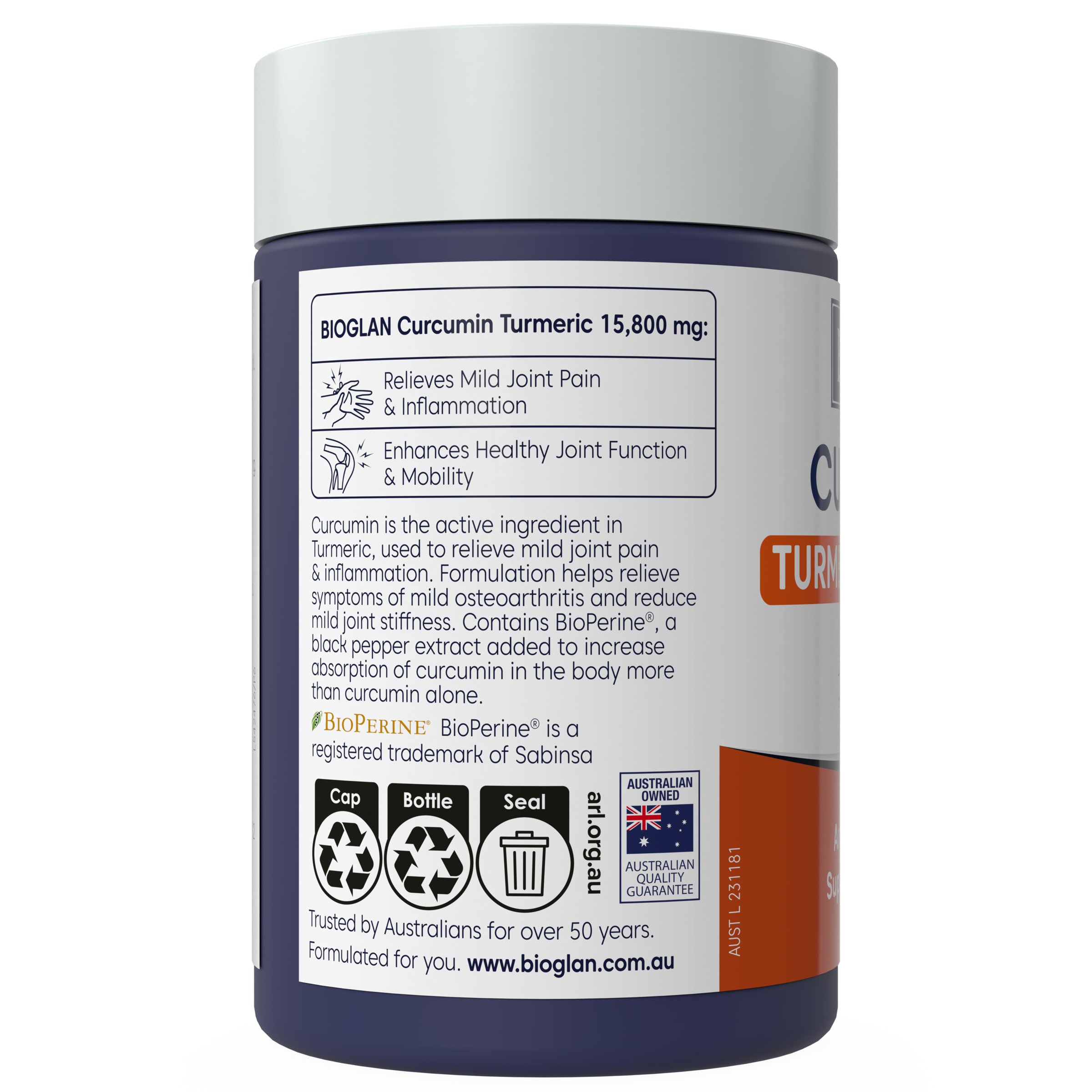 Bioglan Curcumin Turmeric 15,800mg - 60 tablets - Image 2