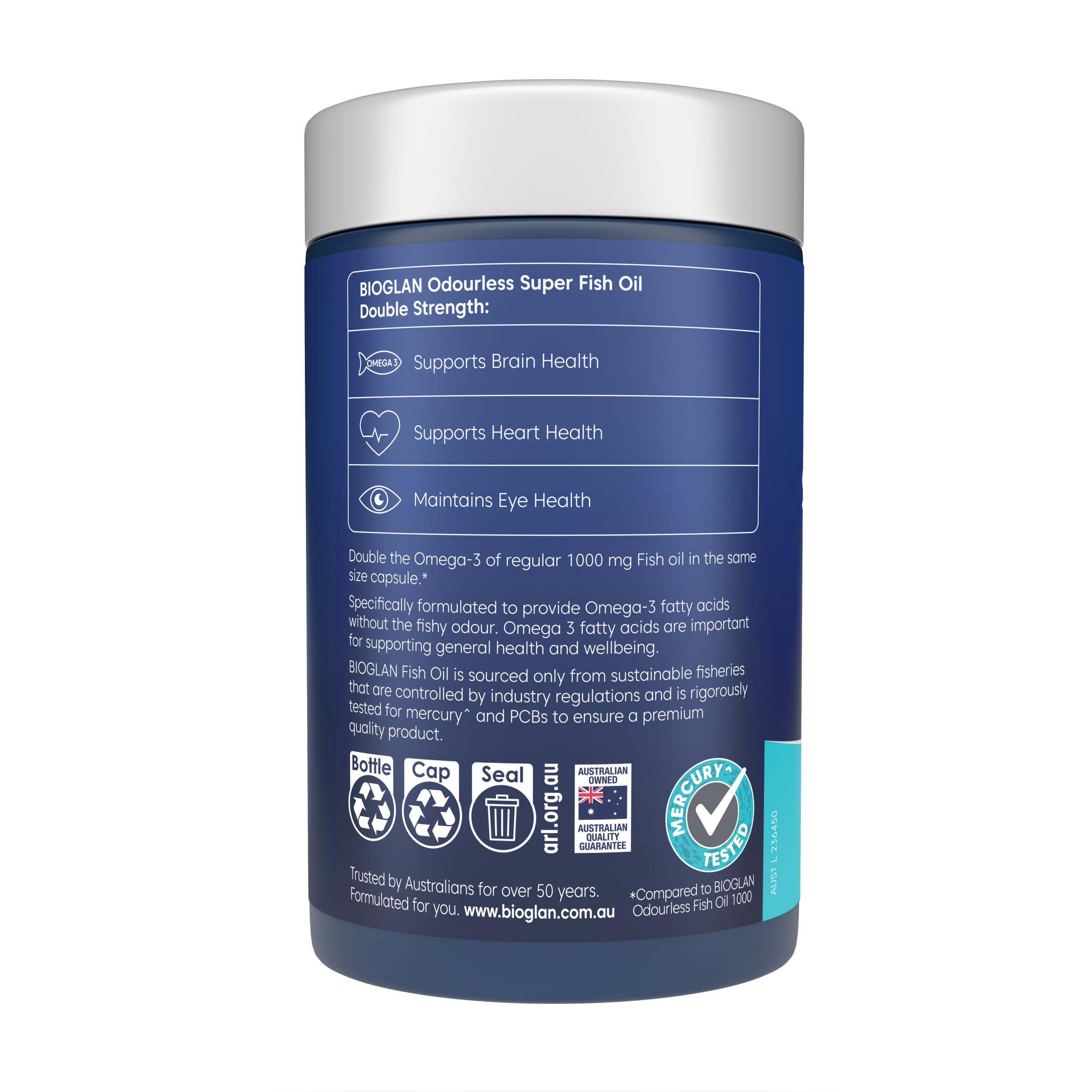 Bioglan Odourless Super Fish Oil - 200 soft capsules - Image 2