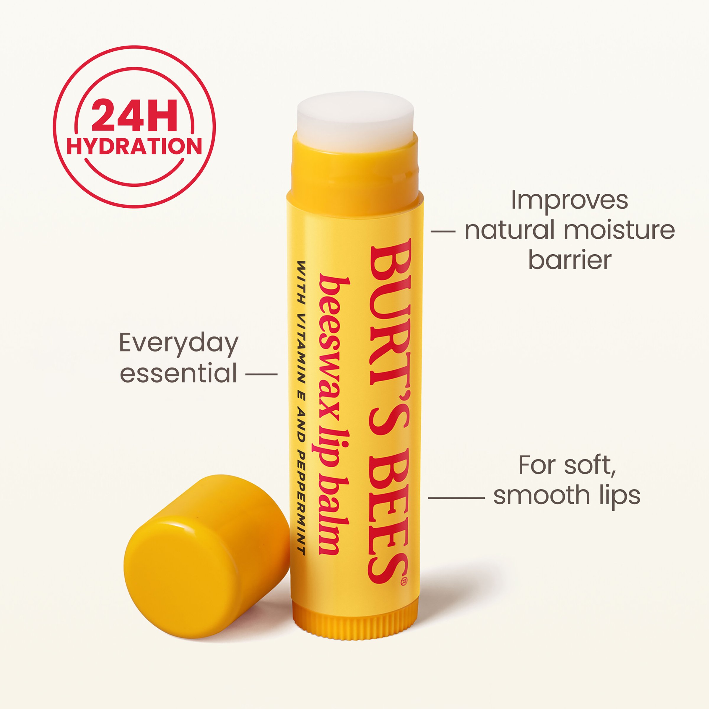 Burt's Bees Lip Balm Beeswax Tube 4.25g - Image 6