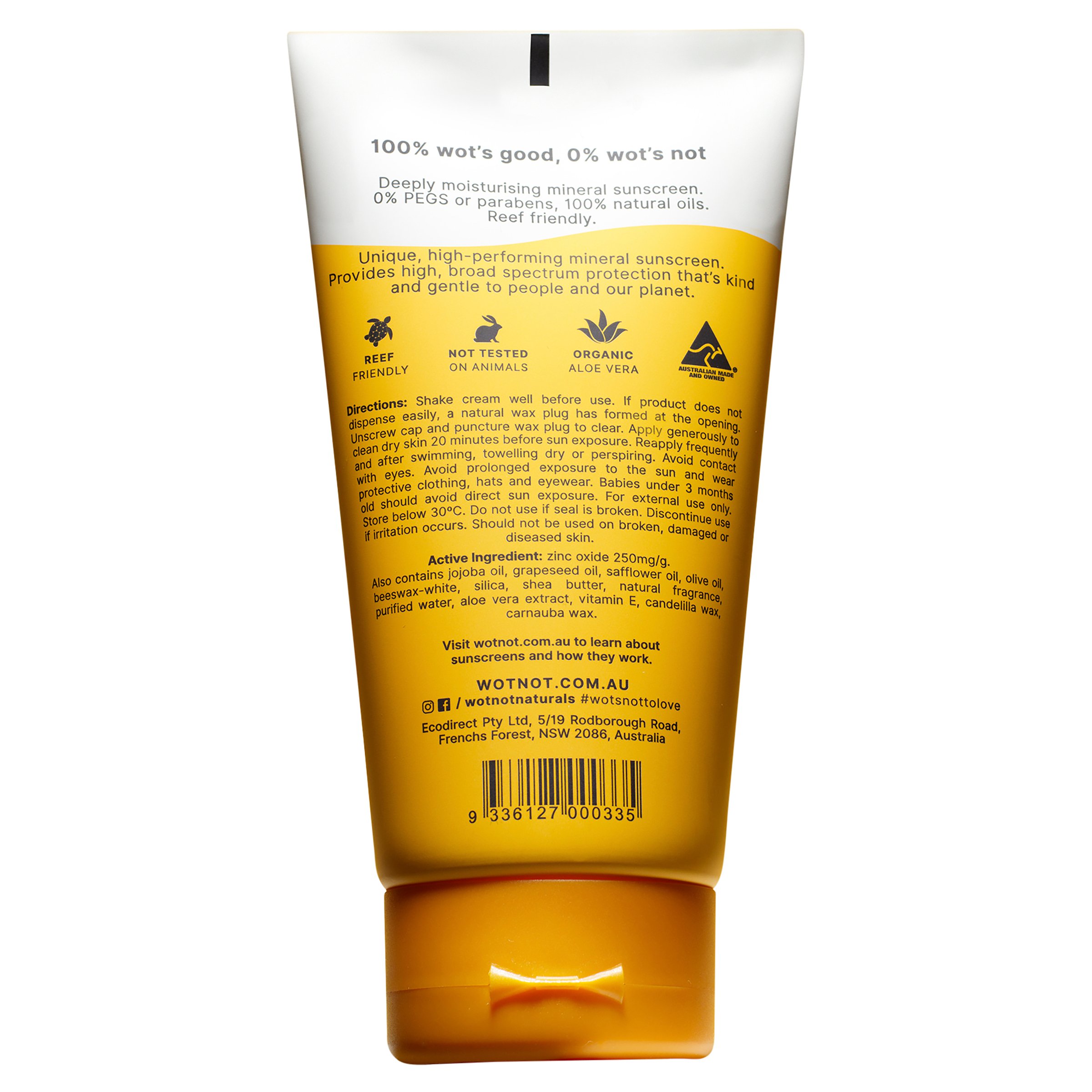 Wotnot Natural Zinc Sunscreen Sensitive - 150g - Image 2