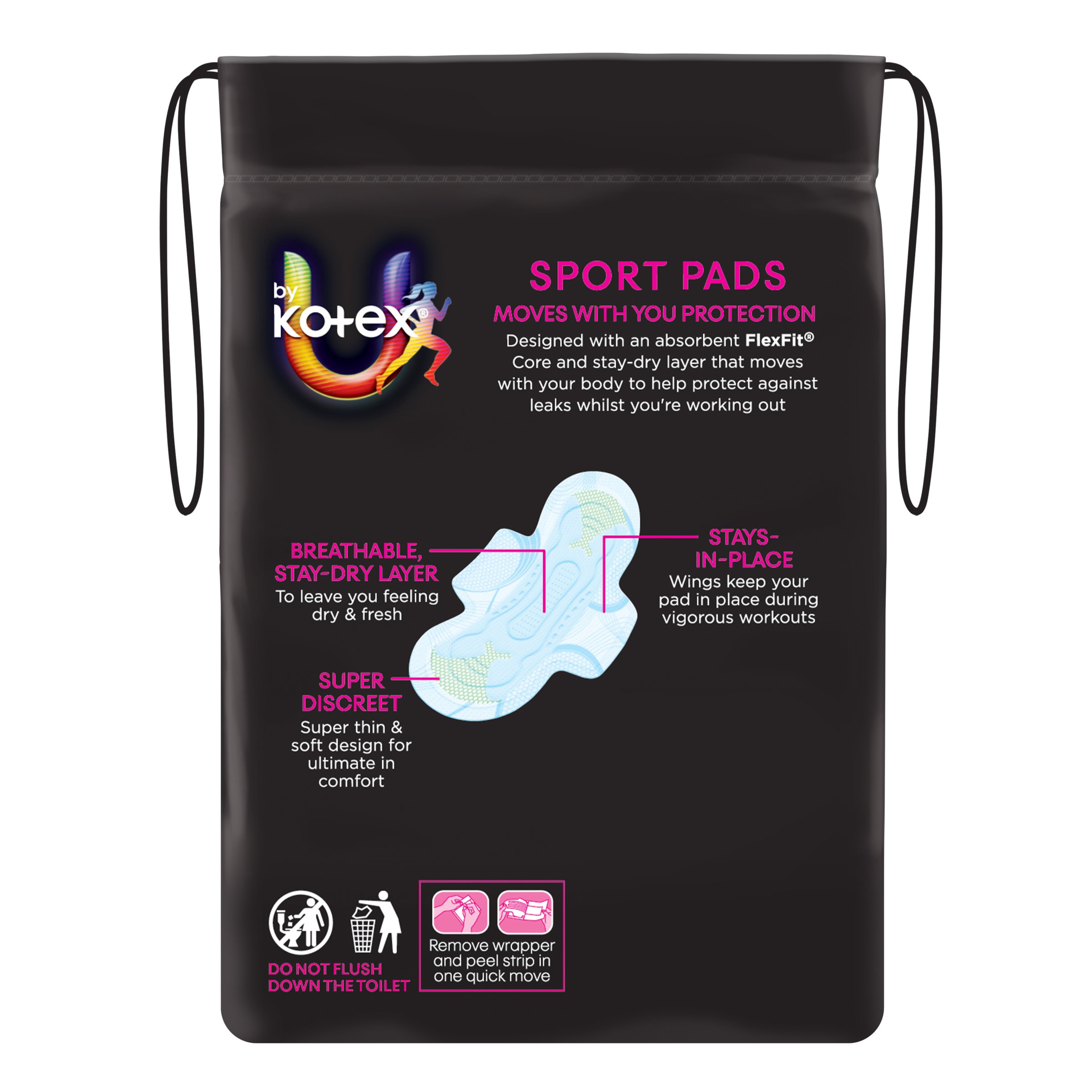 U by Kotex Pads Sport Ultra Thin With Wings Super 10 pack - Image 2