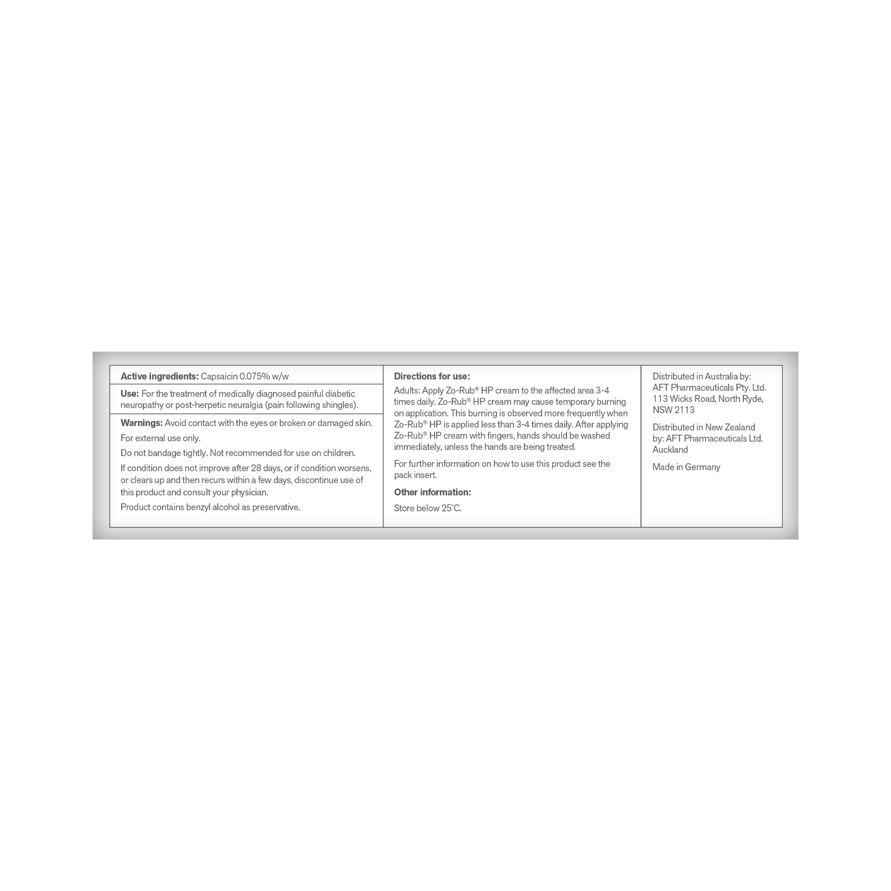 Zo-Rub HP Topical Analgesic Cream 0.075% - 45g - Image 2