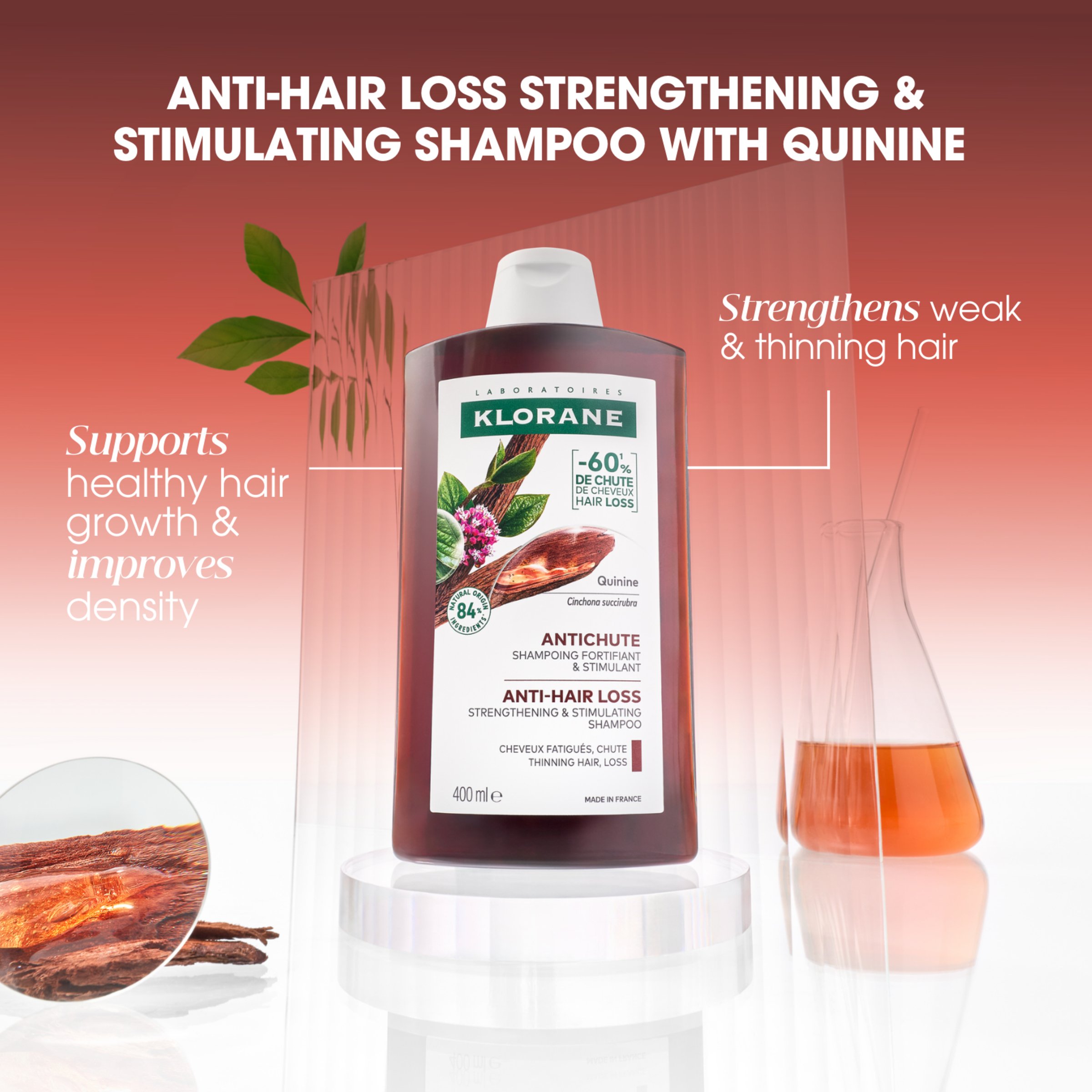 Klorane Shampoo with Quinine and Organic Edelweiss 400ml - Image 8