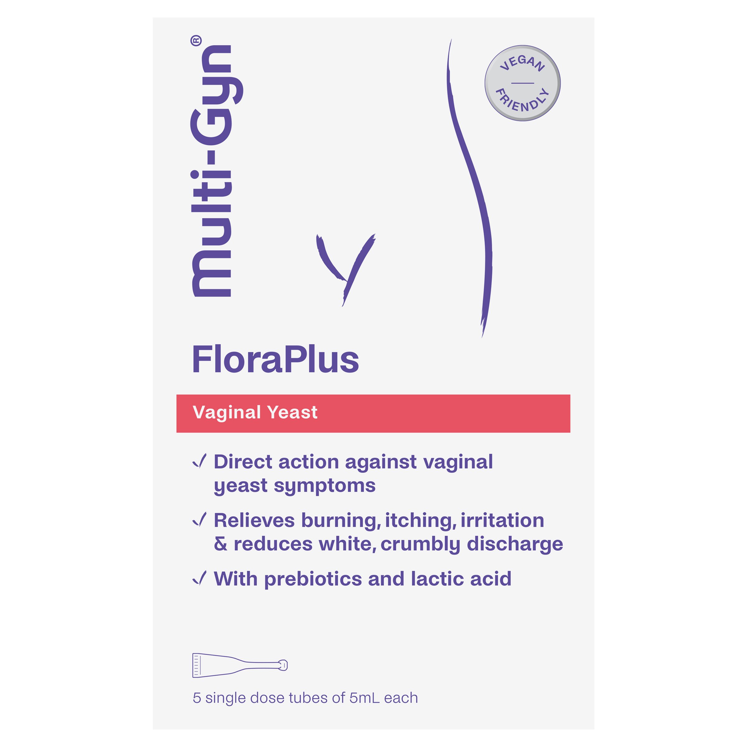 Multi-Gyn Flora Plus Single Dose Tubes 5ml - 5 pack - Image 1
