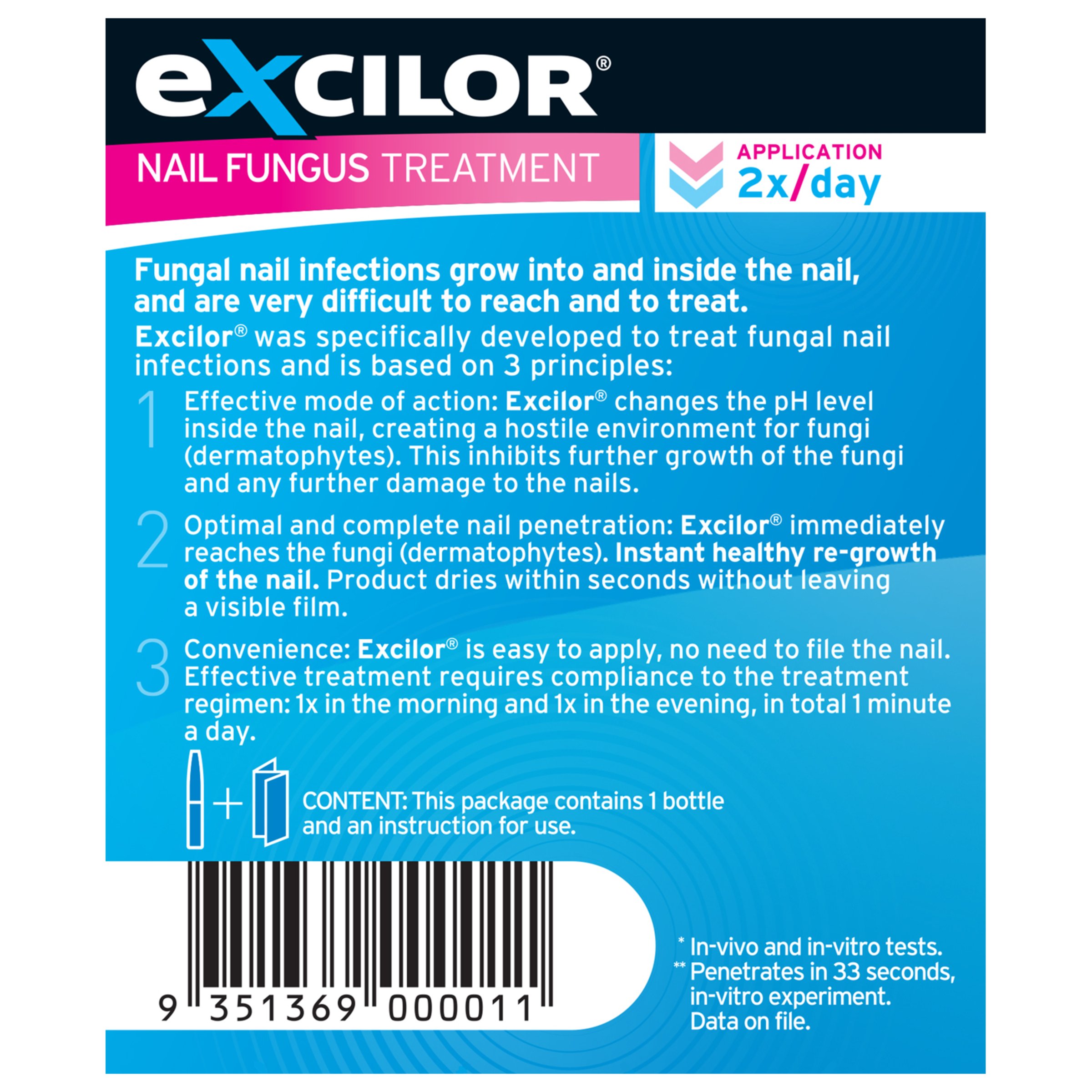 Excilor Nail Fungus Treatment Solution 3.3ml - Image 2