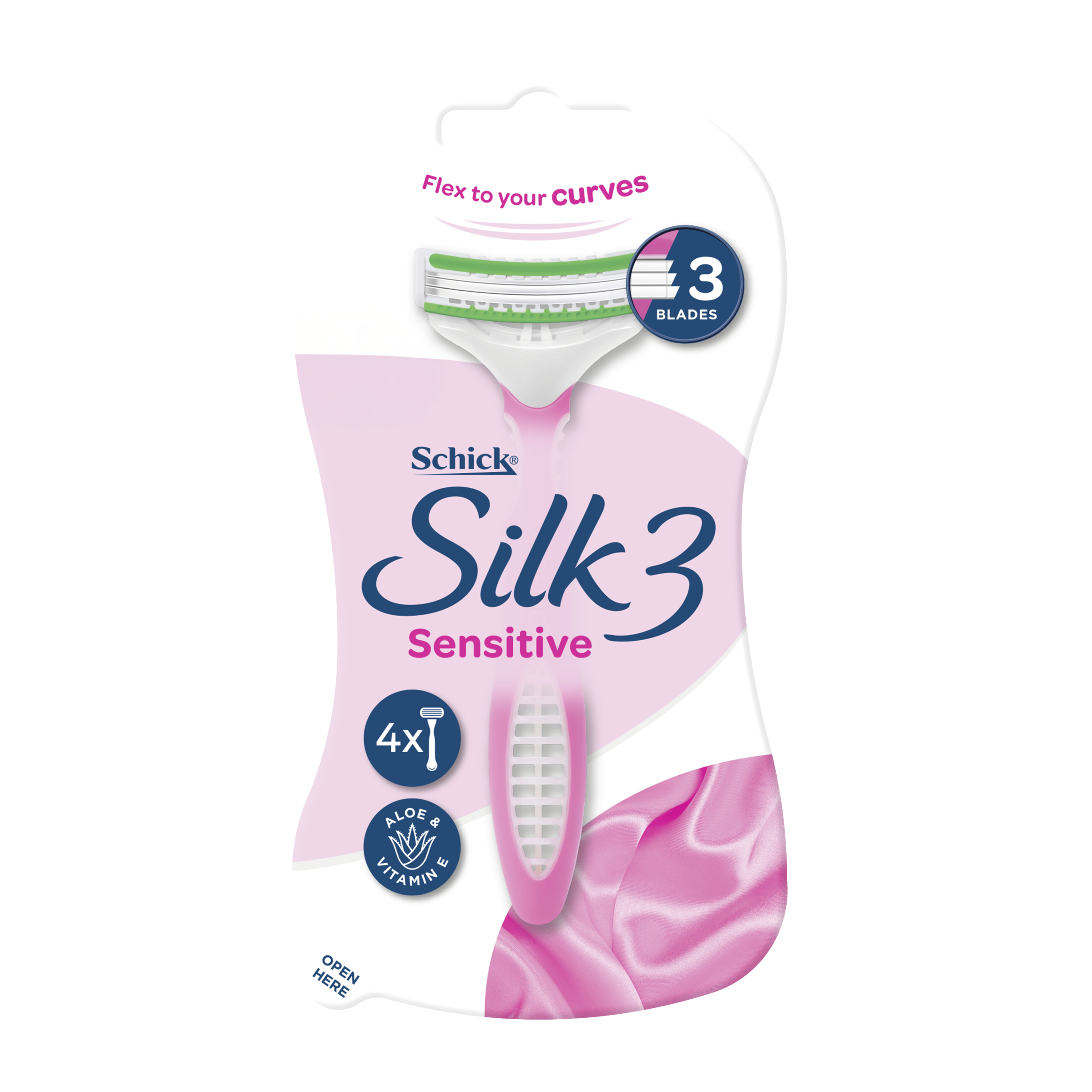 Schick Silk 3 Sensitive Disposable Razors 4 pack - Image 1