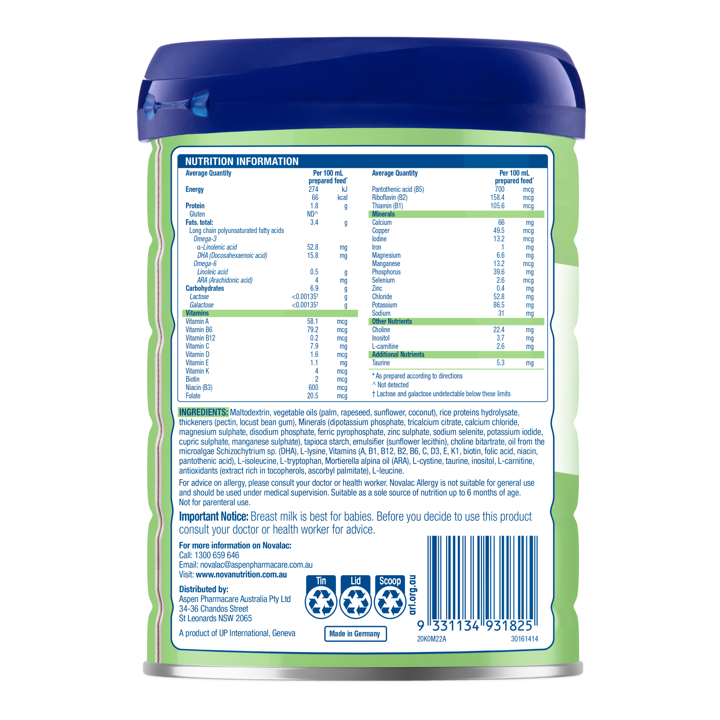 Novalac Allergy 800g - Image 3