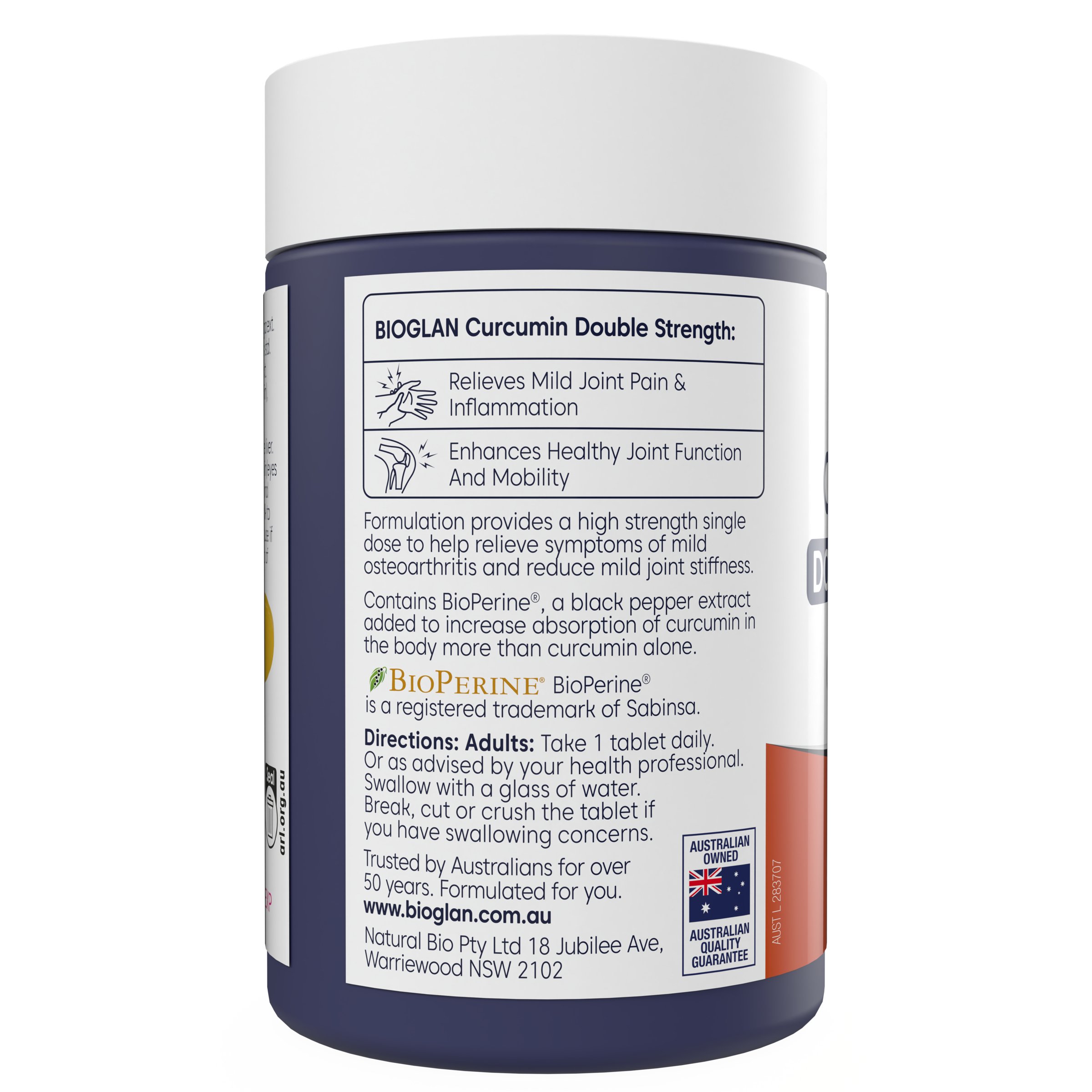Bioglan Curcumin Double Strength 40 tablets - Image 2
