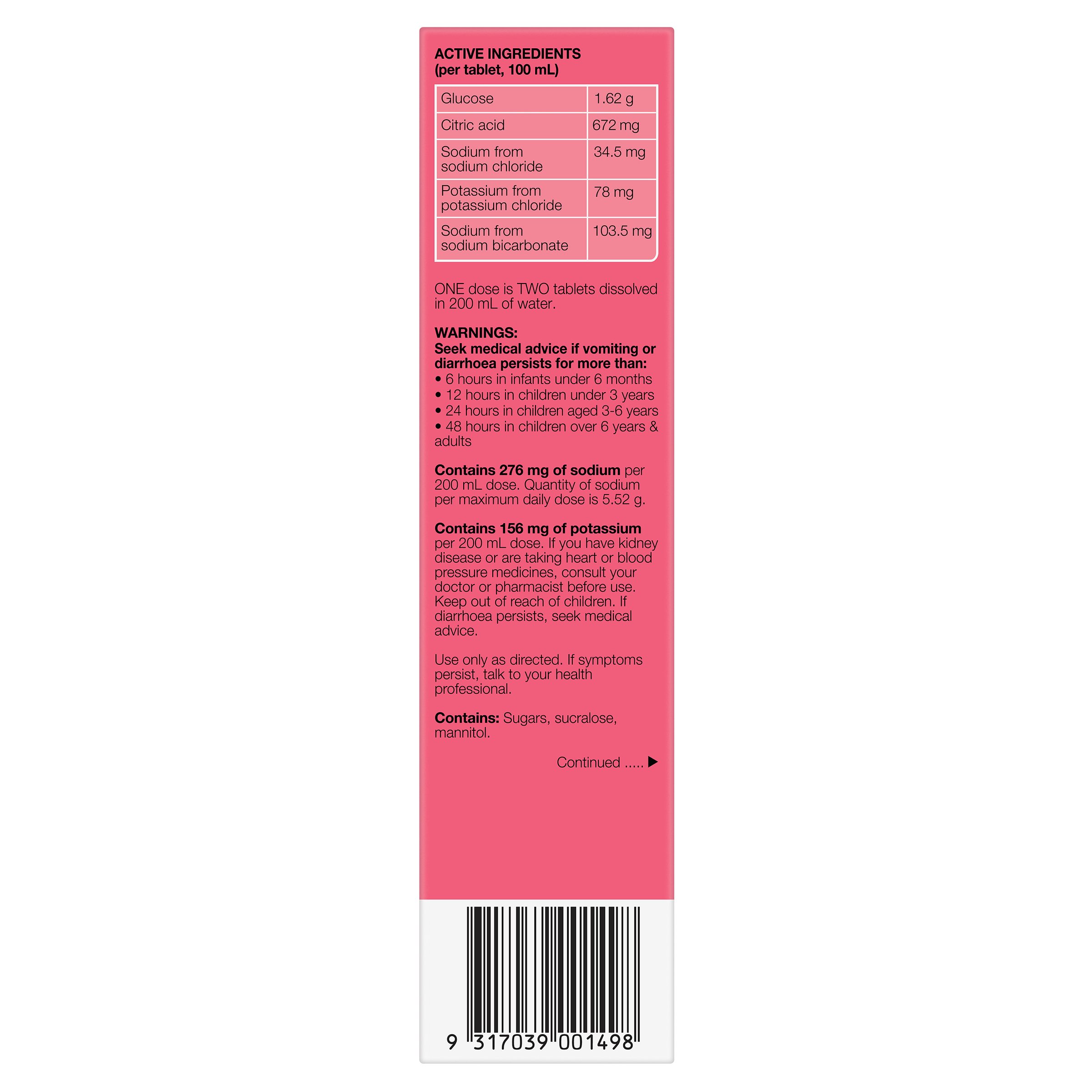 Hydralyte Effervescent Strawberry Kiwi 20 tablets - Image 2