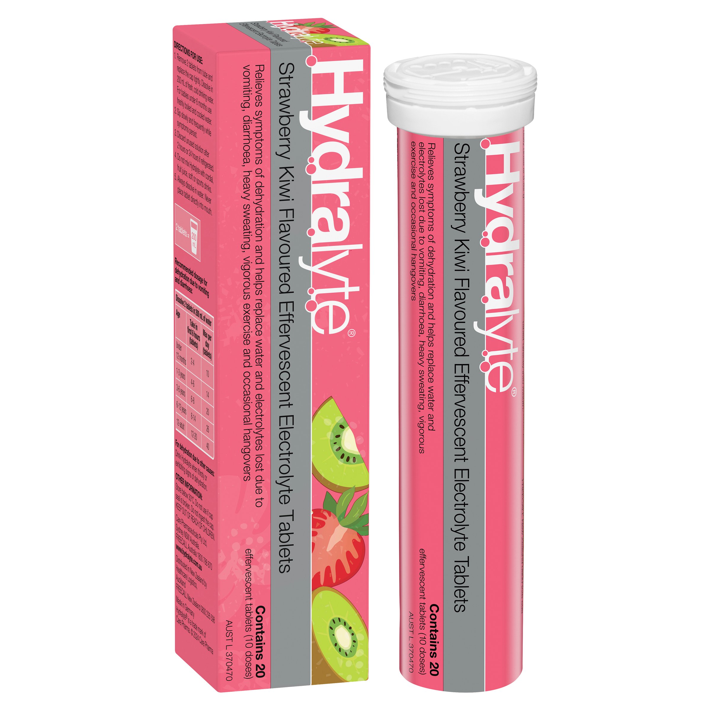 Hydralyte Effervescent Strawberry Kiwi 20 tablets - Image 14