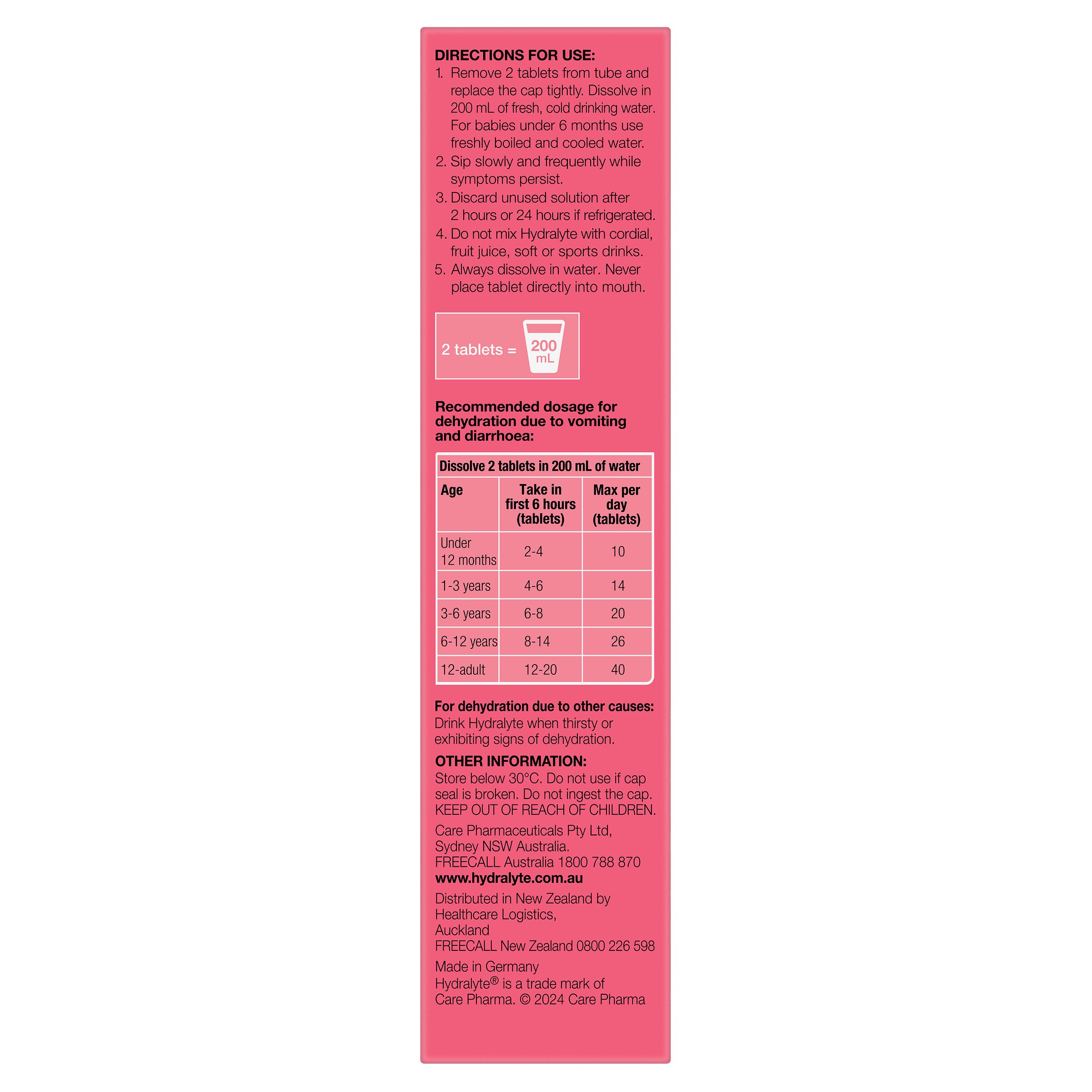 Hydralyte Effervescent Strawberry Kiwi 20 tablets - Image 3