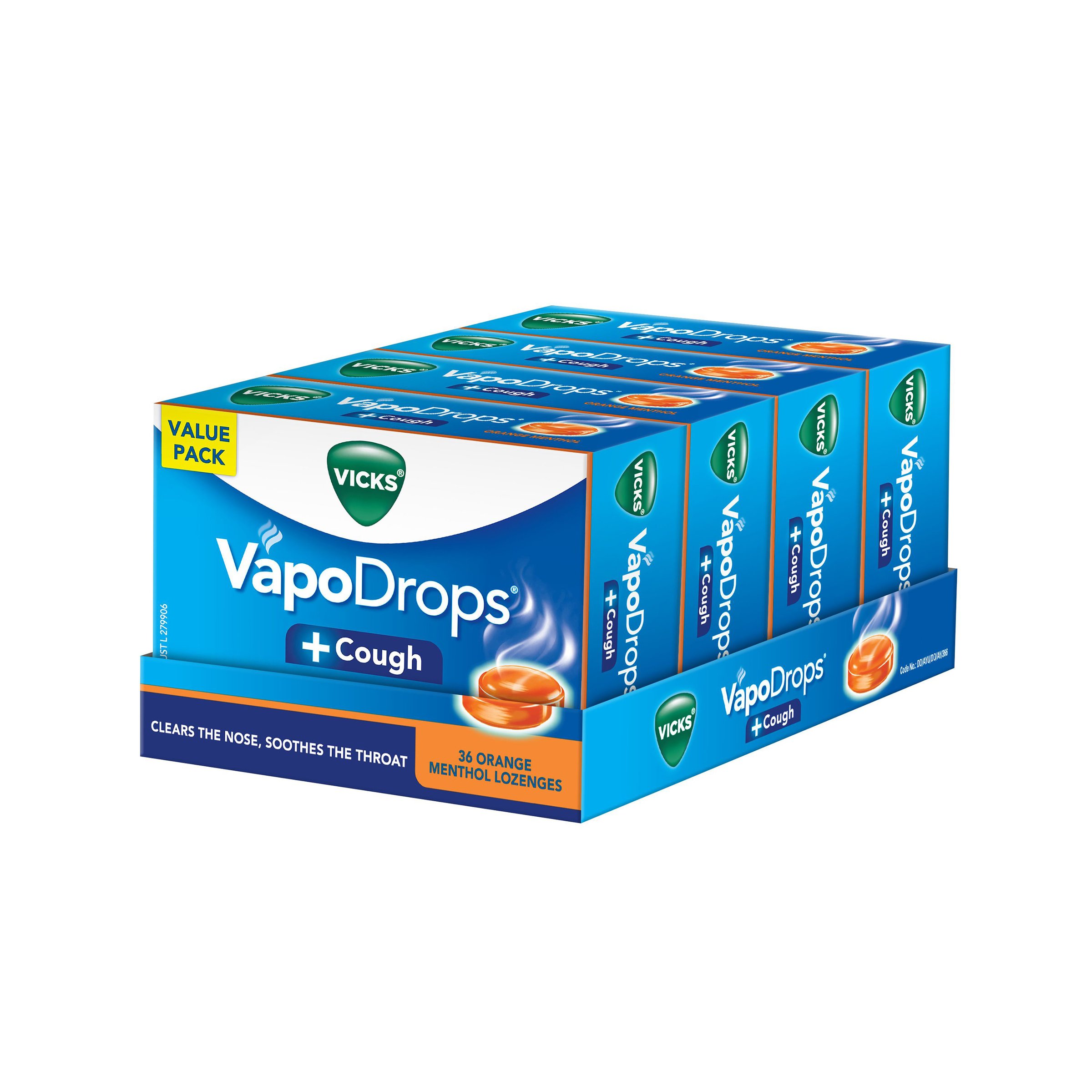 Vicks VapoDrop + Cough Orange Menthol 36 lozenges - Image 7